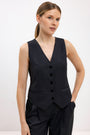 BLACK NAVY FITTED VEST