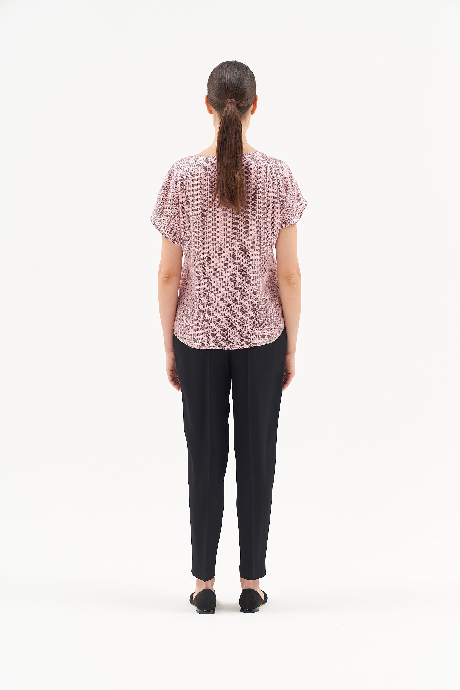 SHORT SLEEVE BLOUSE IN ROSE PINK