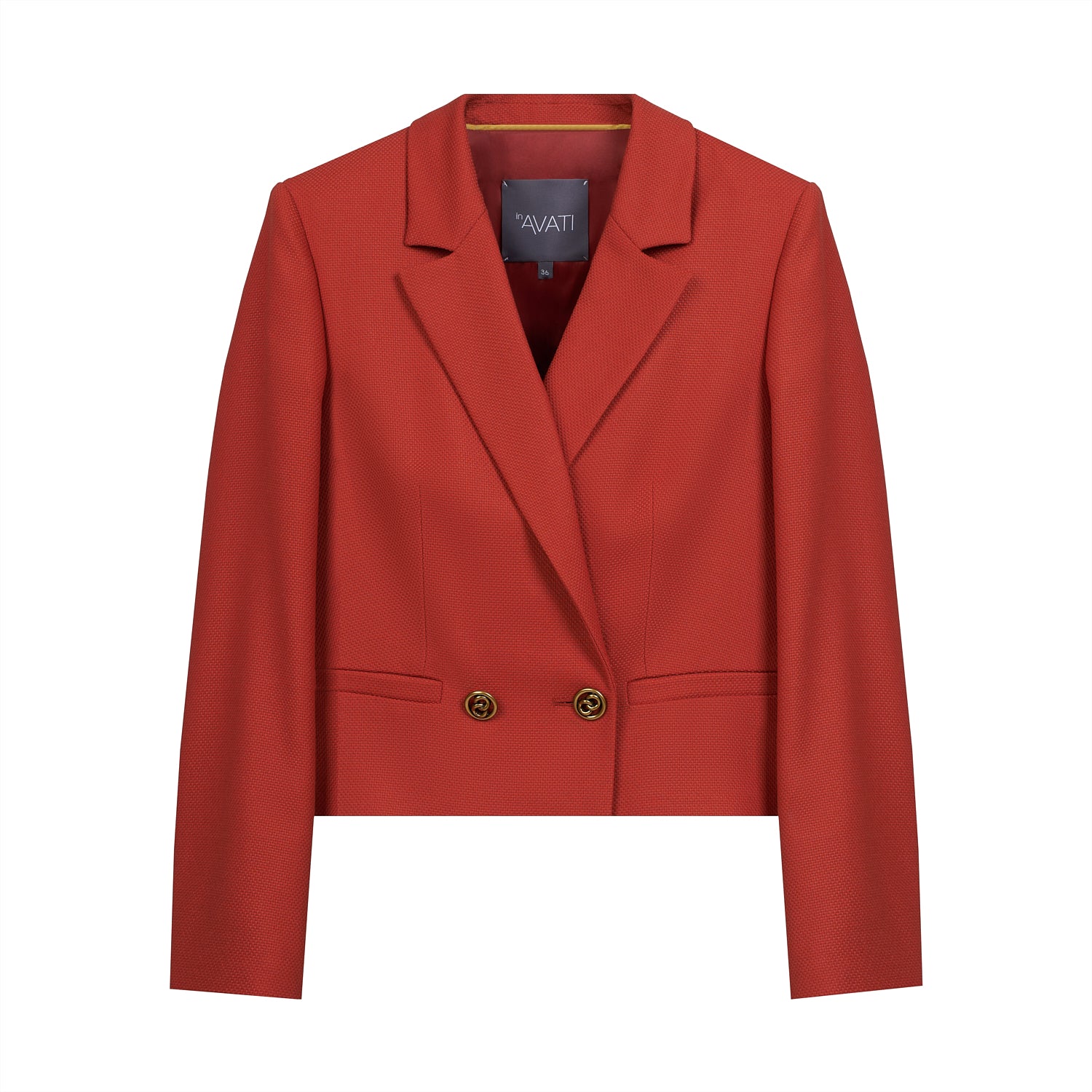 SHORT DOUBLE-BREASTED RUST BLAZER