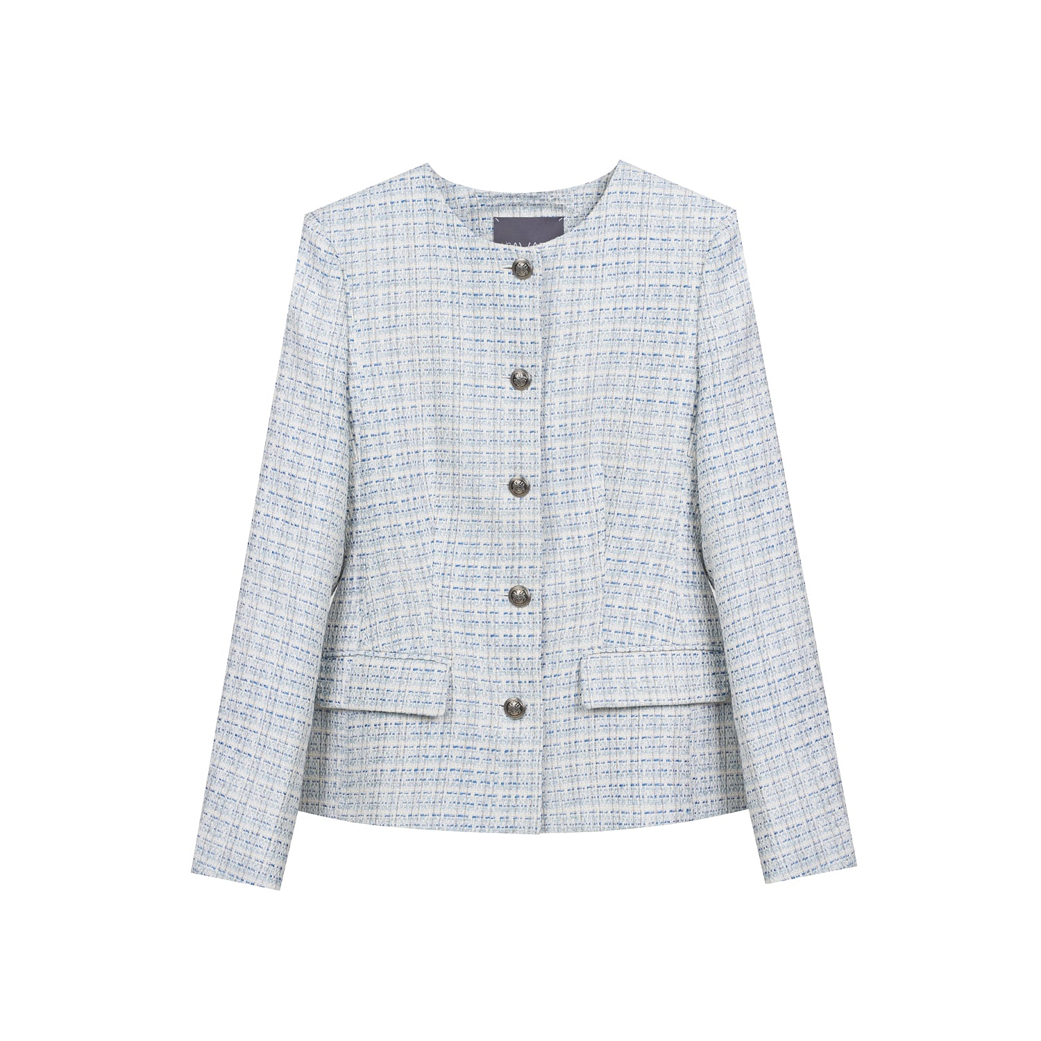 SINGLE-BREASTED LIGHT BLUE FITTED BLAZER