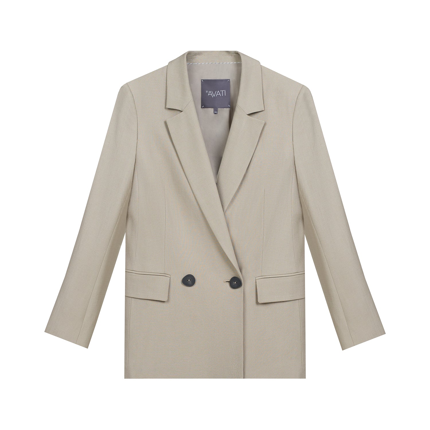 DOUBLE-BREASTED LIGHT TAUPE BLAZER