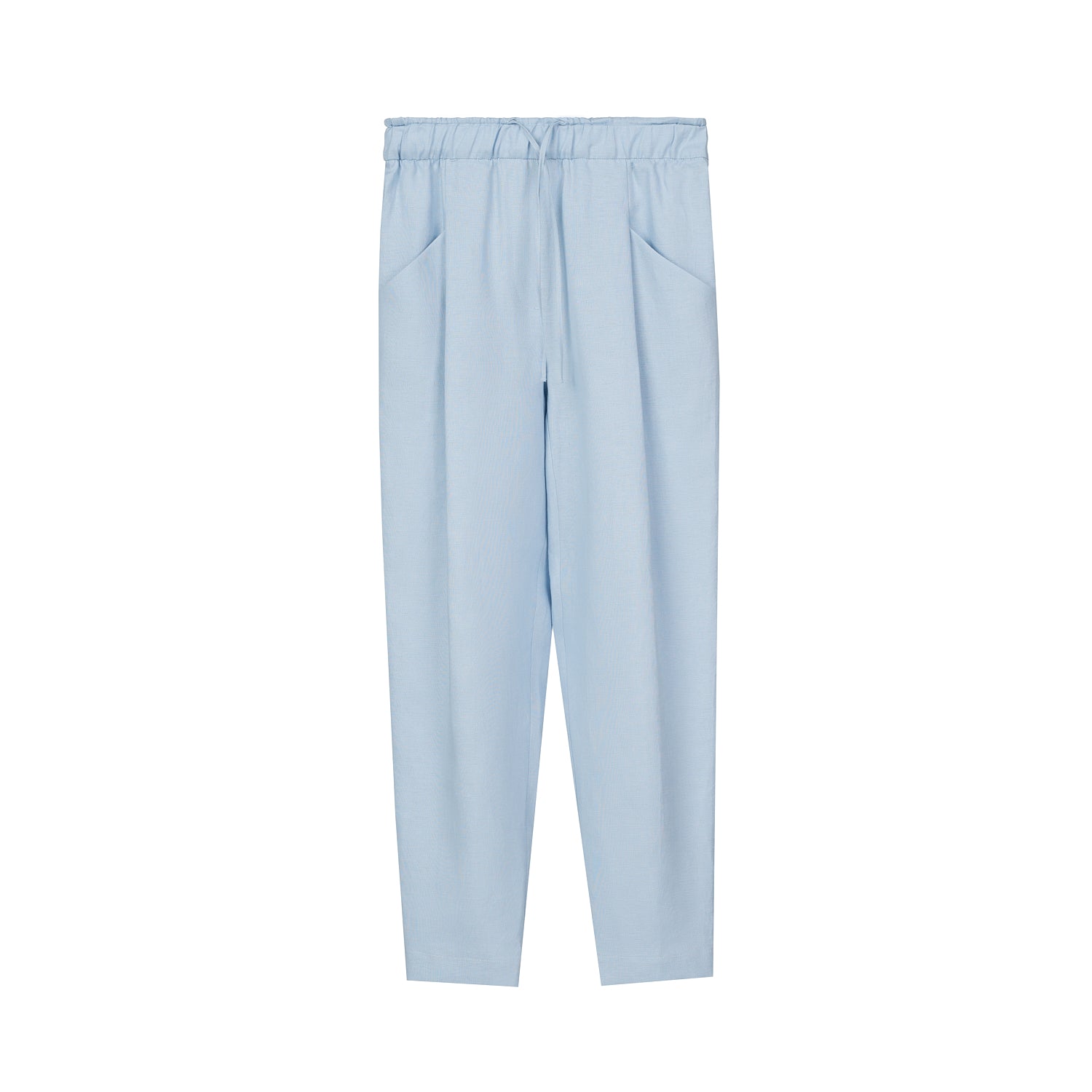 LIGHT BLUE LINEN JOGGER TROUSERS