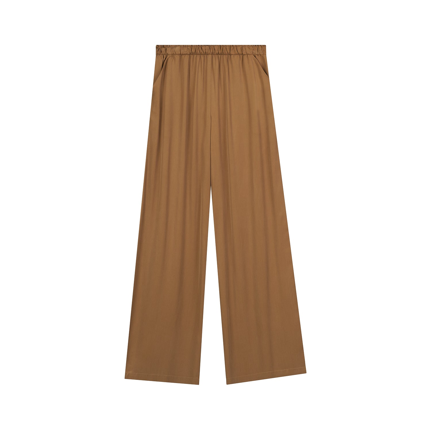 CAMEL WIDE-LEG TROUSERS