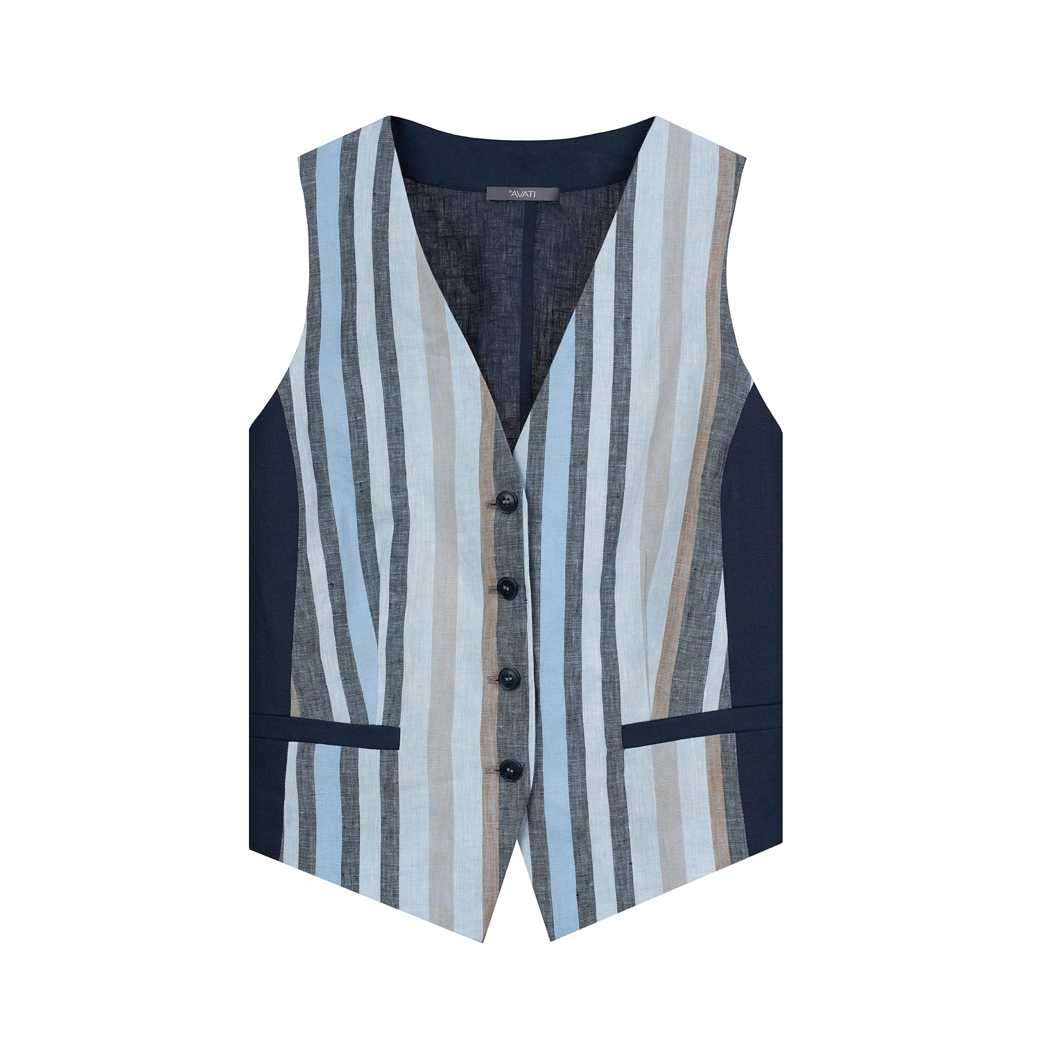 STRIPED LINEN VEST