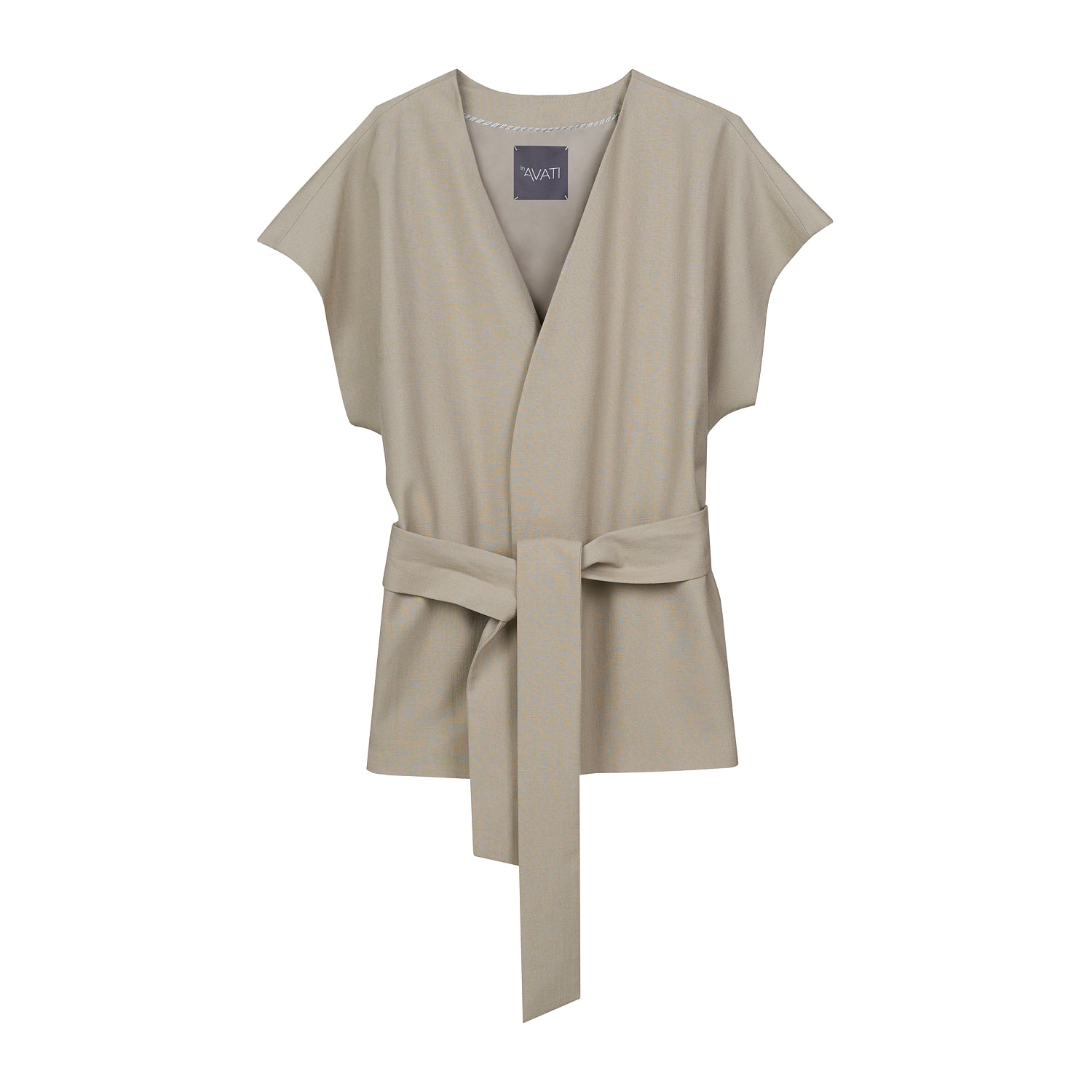 BELTED VEST IN LIGHT TAUPE