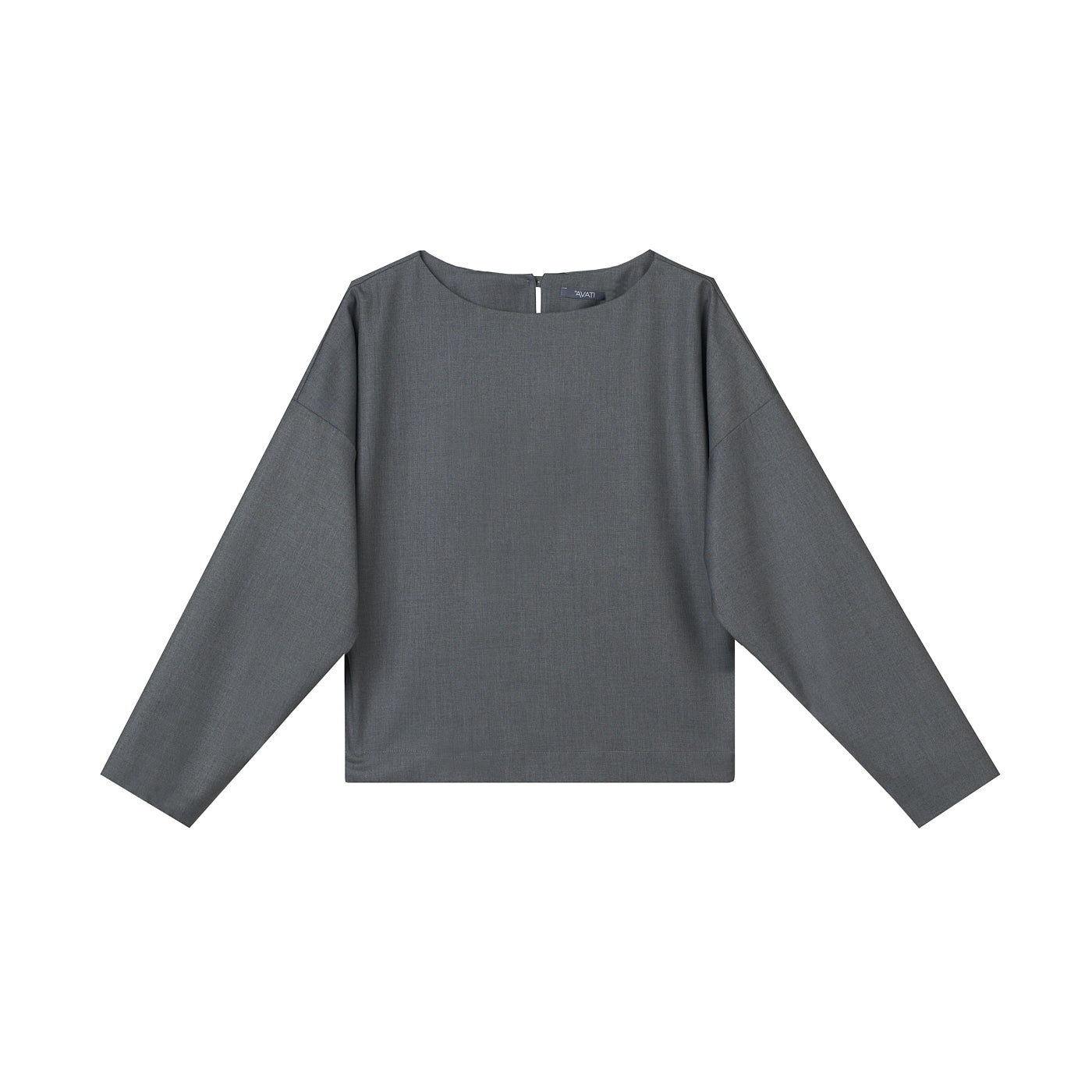 COLLARLESS GREY BLOUSE