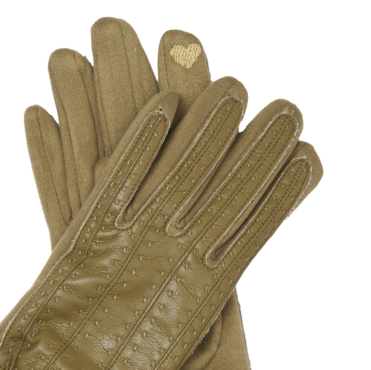 Handschuhe aus Öko-Leder, hellkhaki