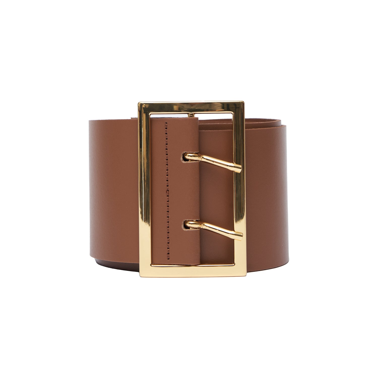 WIDE CAMEL LEATHER BELT