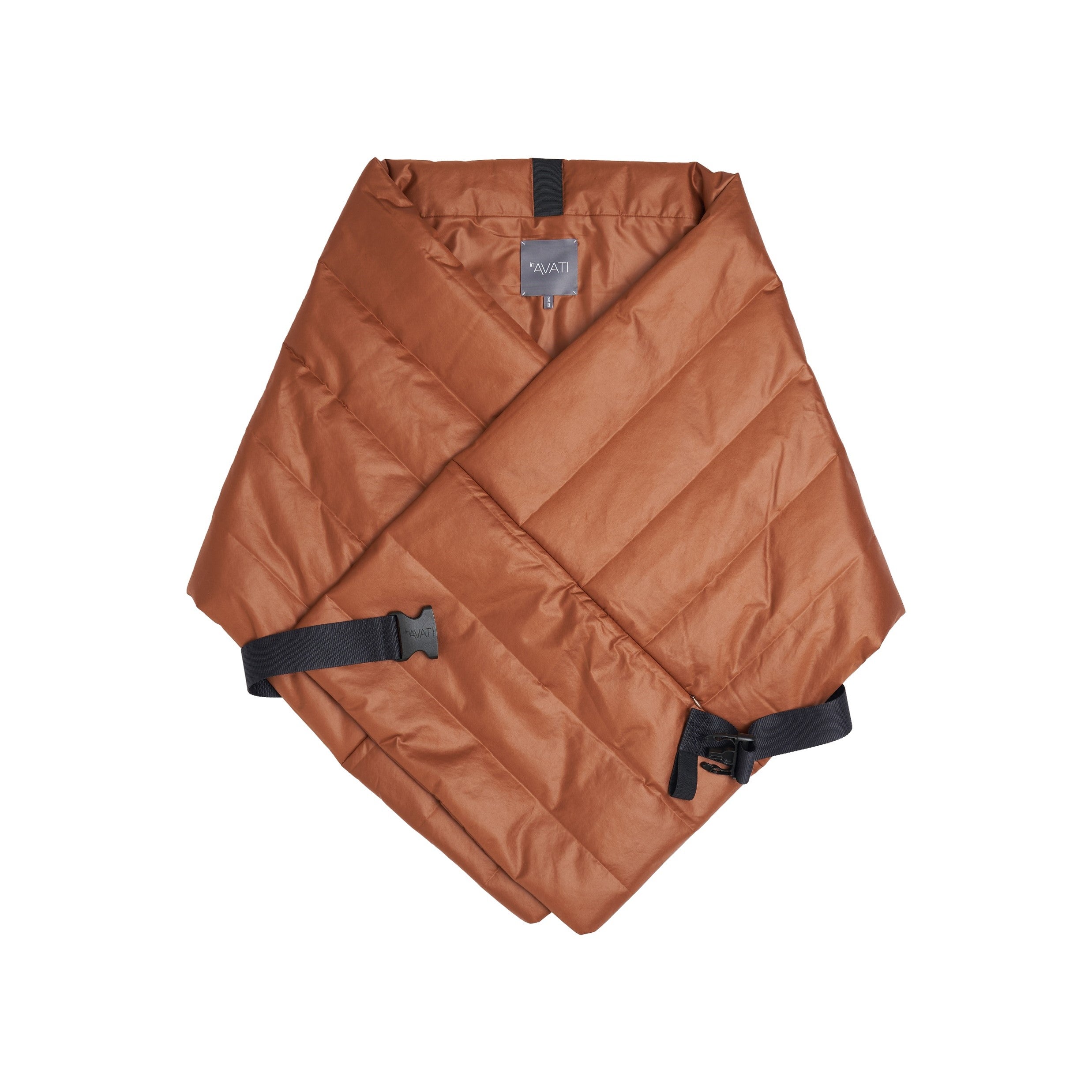 CHESTNUT PADDED SCARF WITH BELT