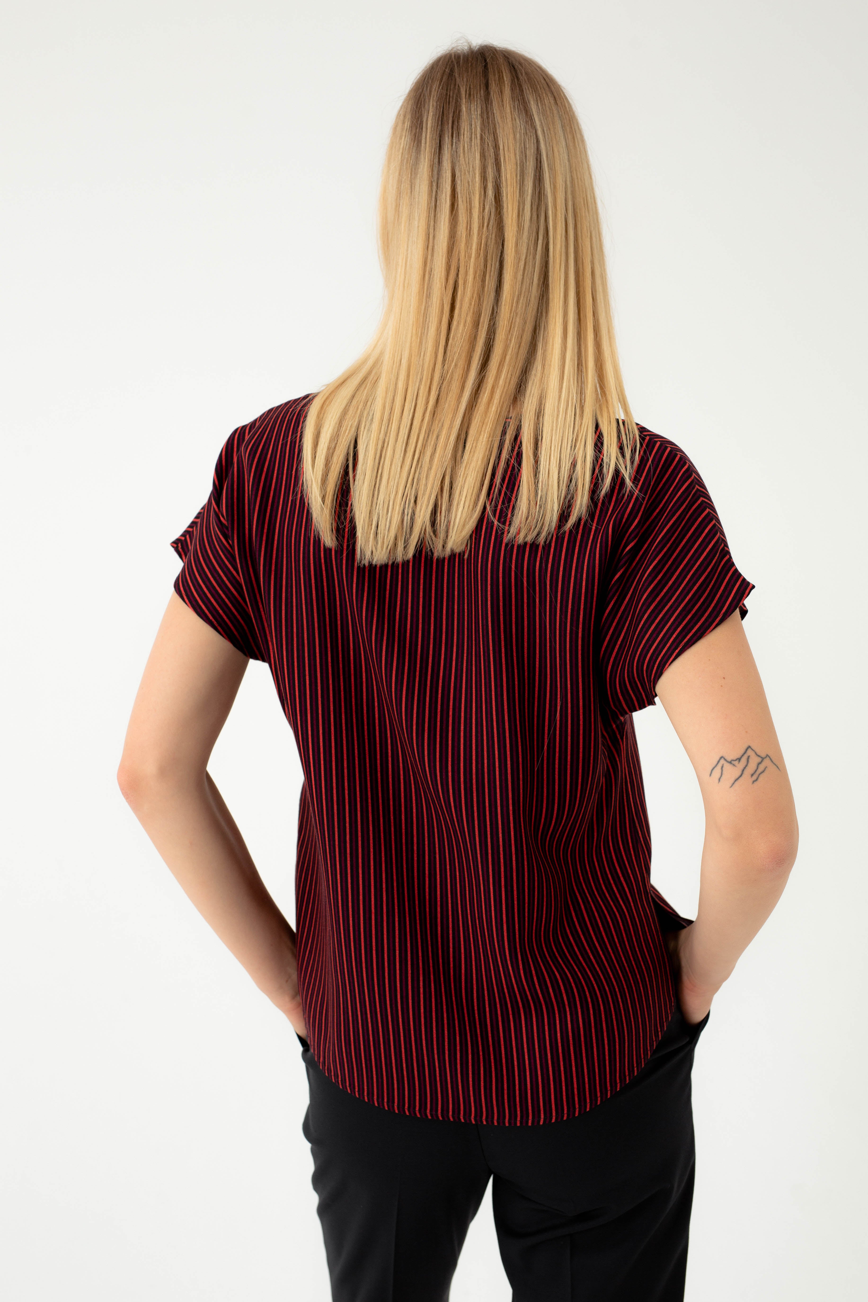 KIMONO STYLE BLOUSE IN STRIPES