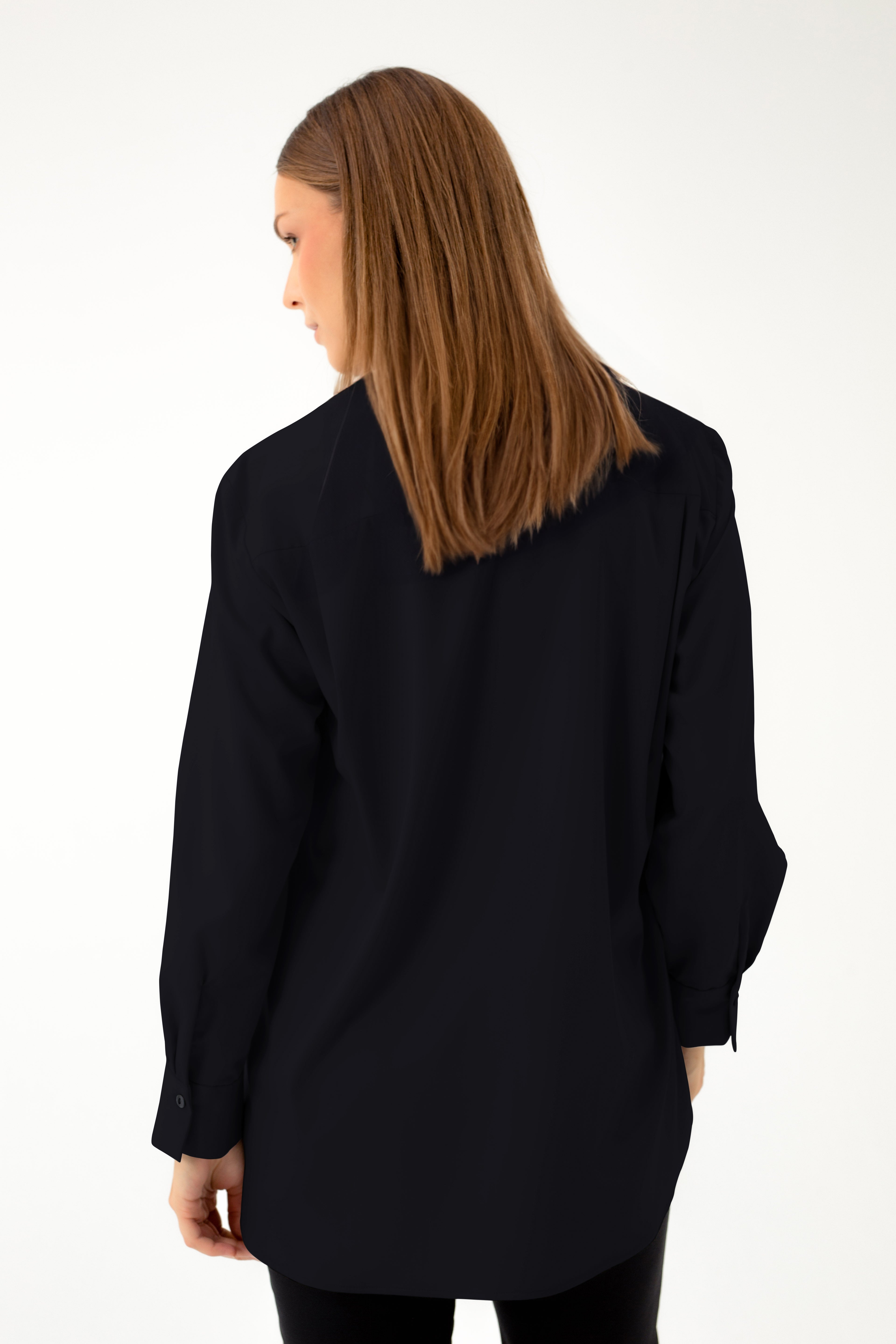 BAMBOO BLACK LOOSE FIT SHIRT