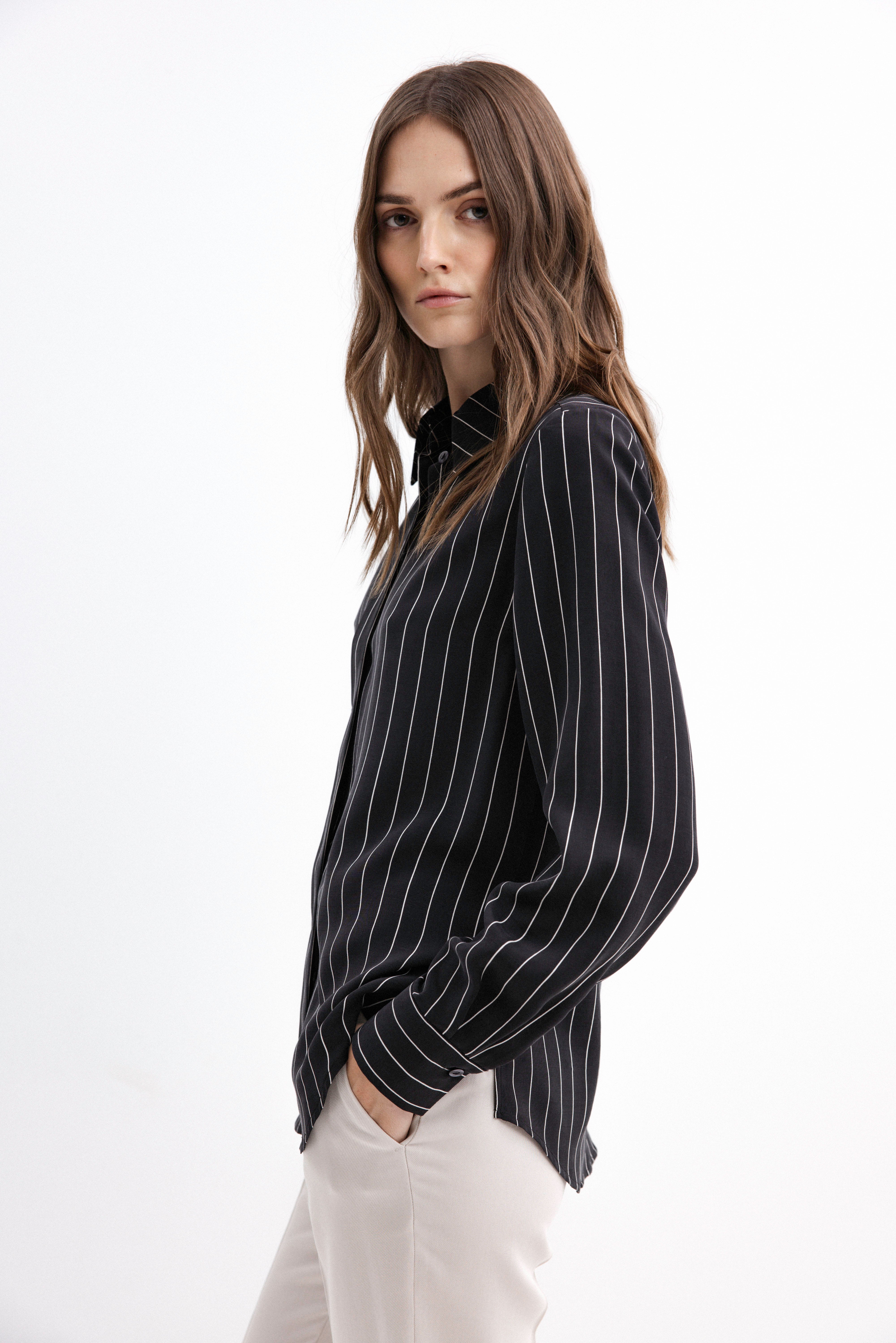 BLACK STRIPED SHIRT