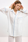 PYJAMA SHIRT WITH BLUE STRIPES AND LONG SLEEVES - UNISEX