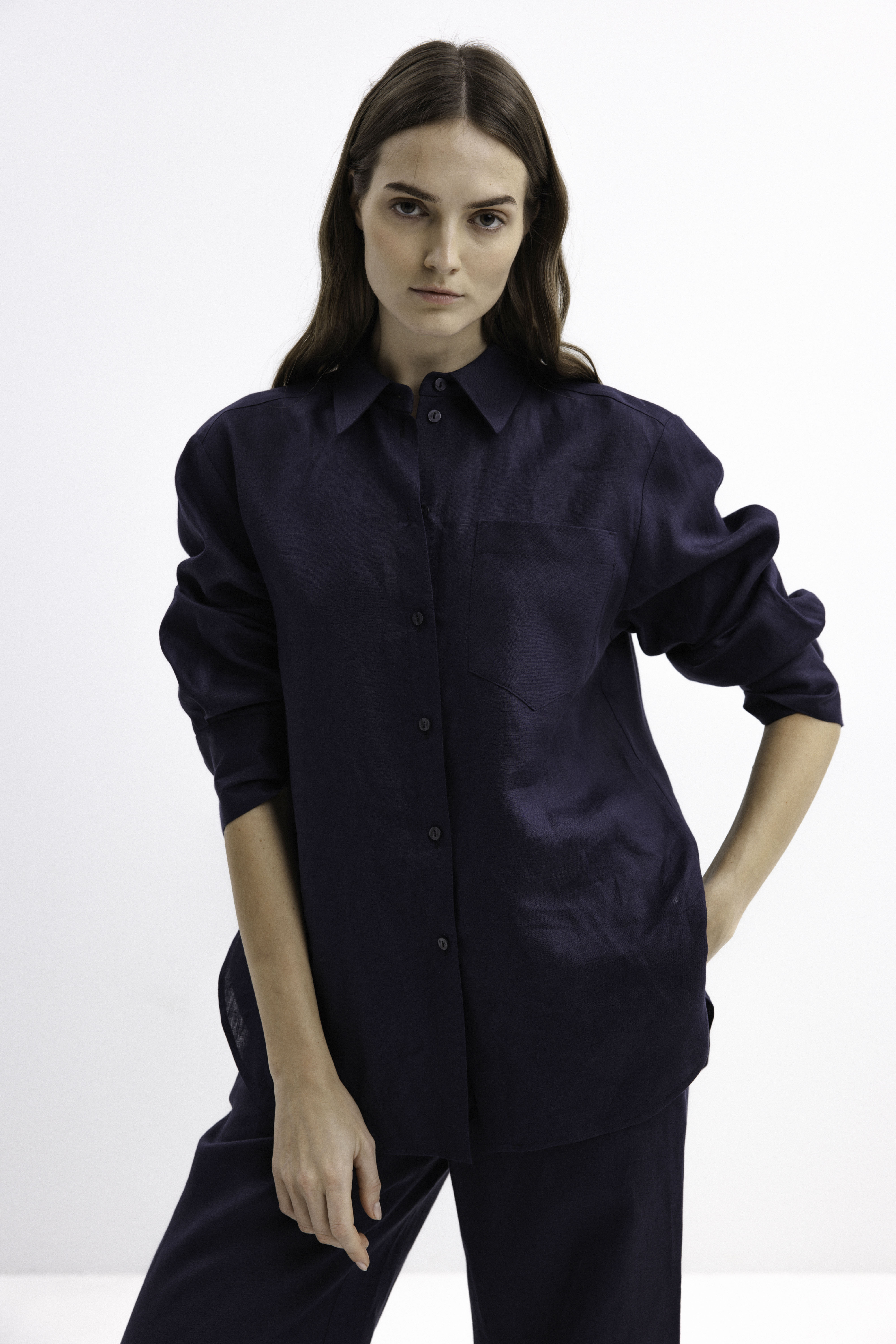LINEN NAVY SHIRT