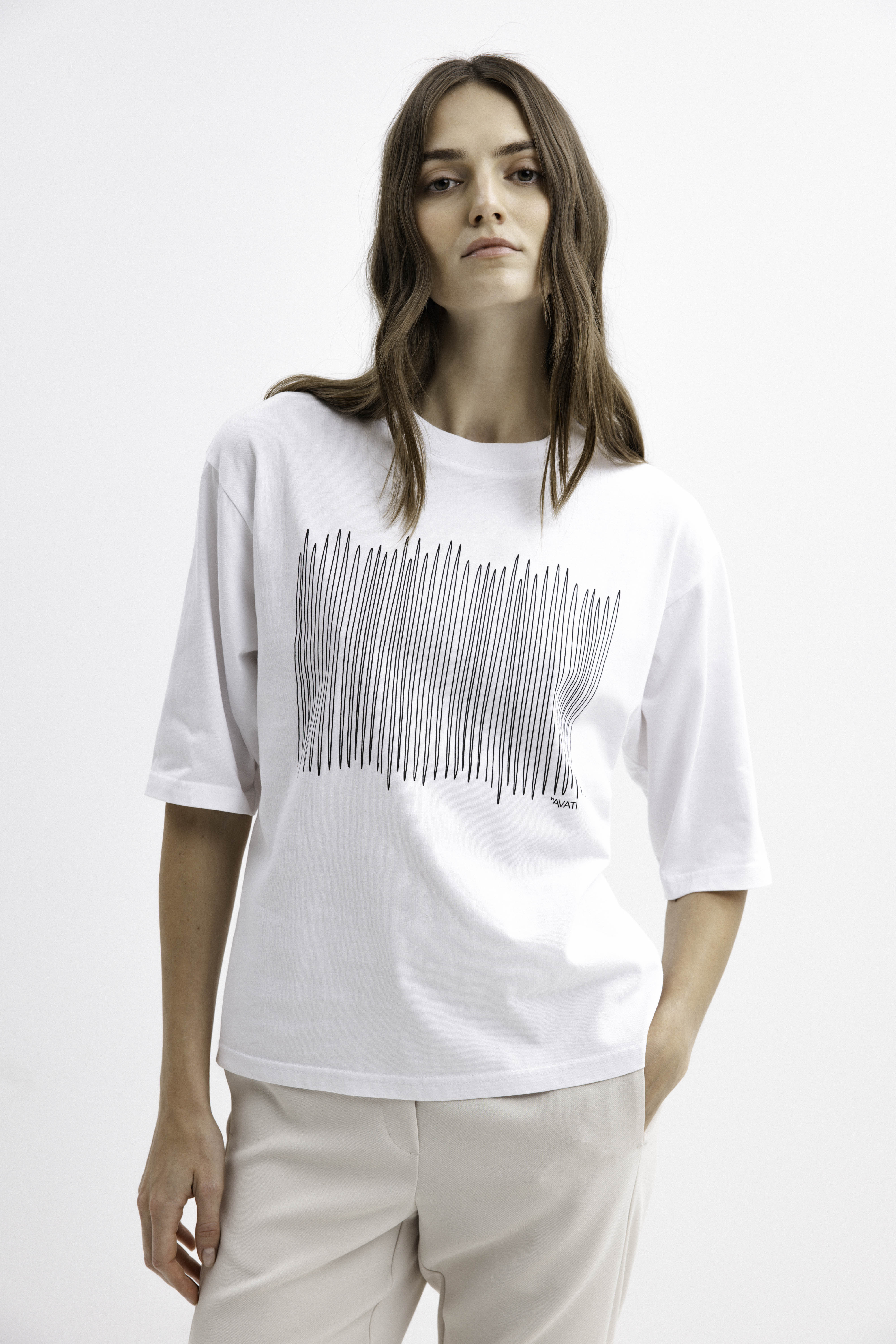 WHITE T-SHIRT WITH PRINT