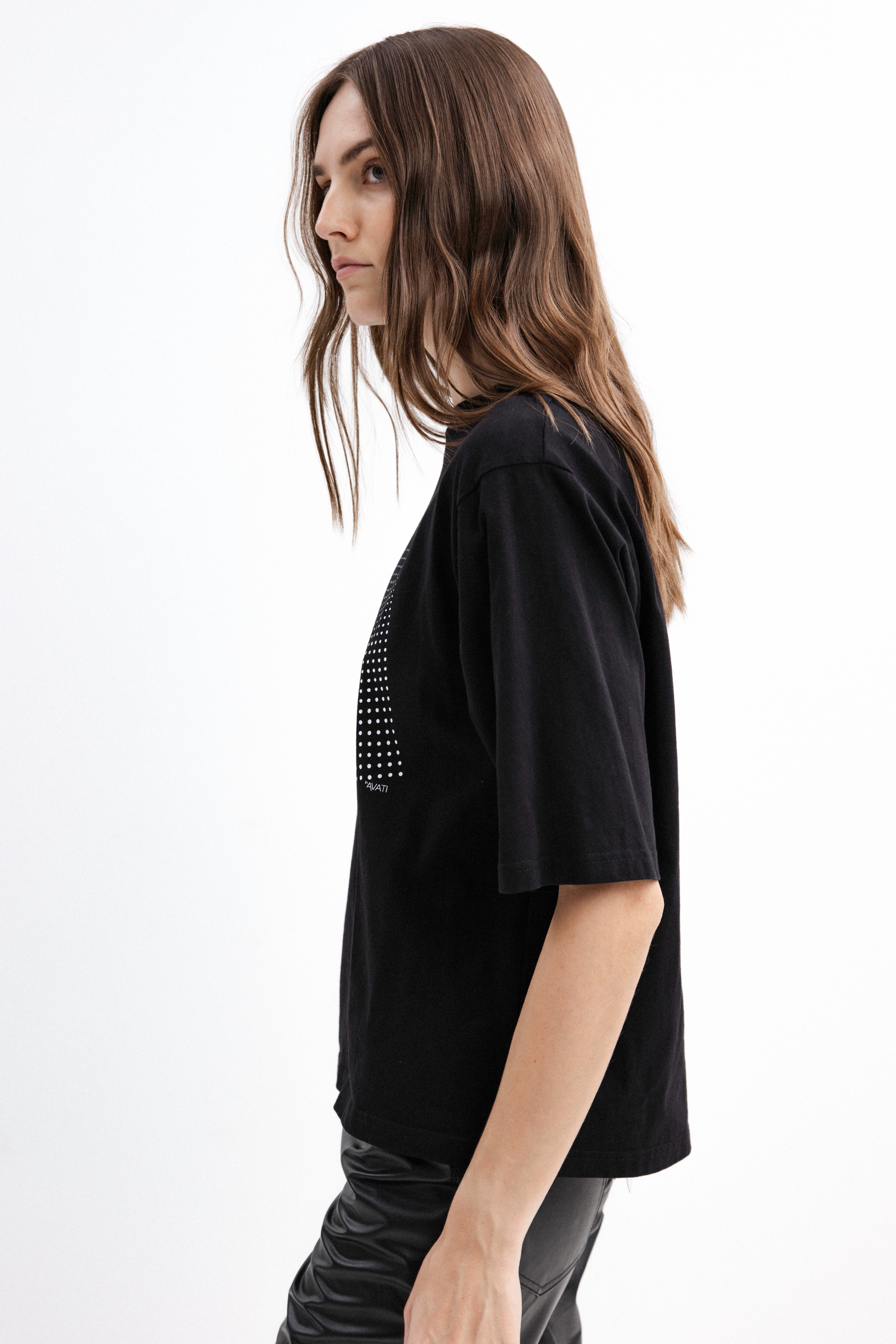 BLACK T-SHIRT WITH DOT PRINT