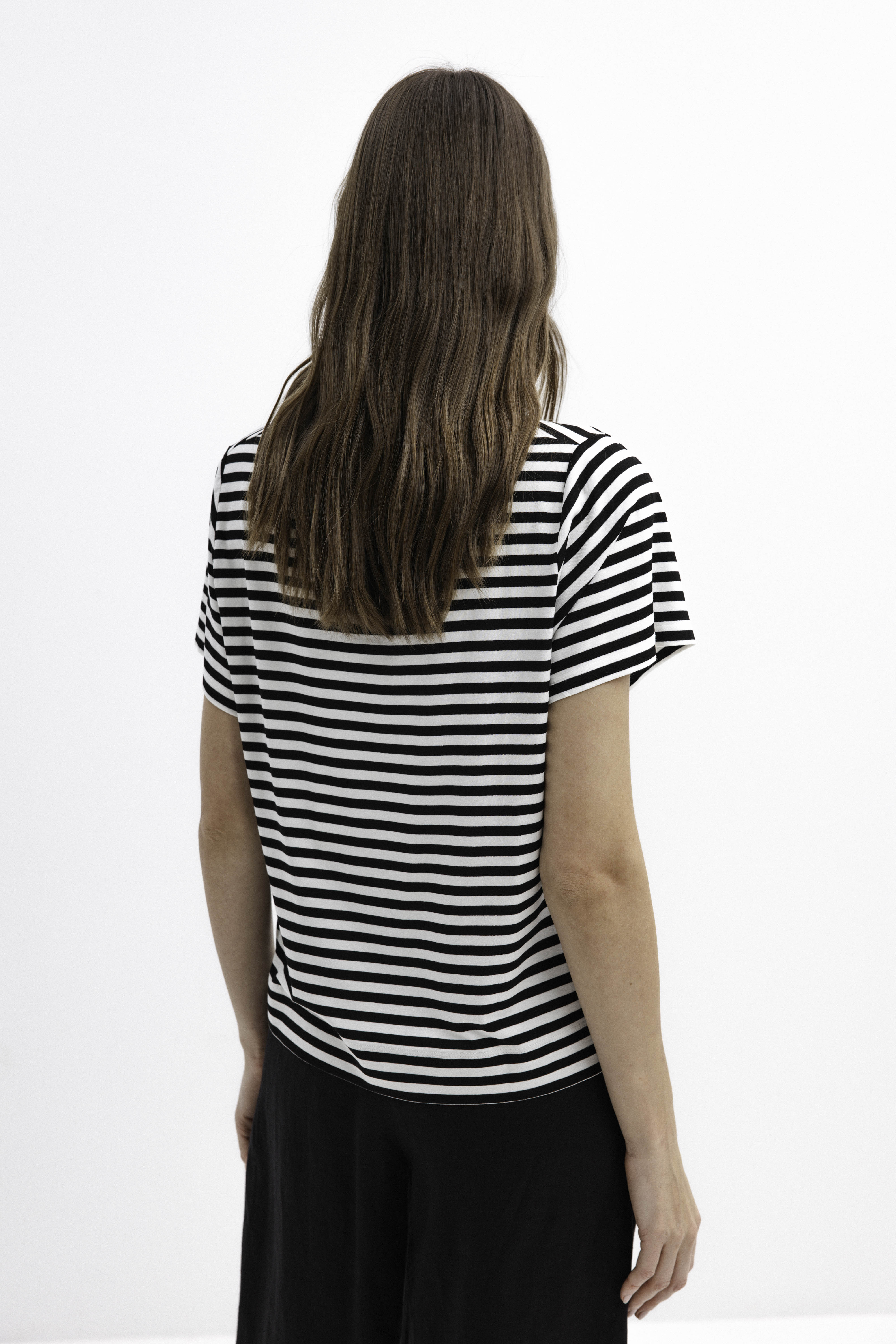 VISCOSE STRIPE T-SHIRT