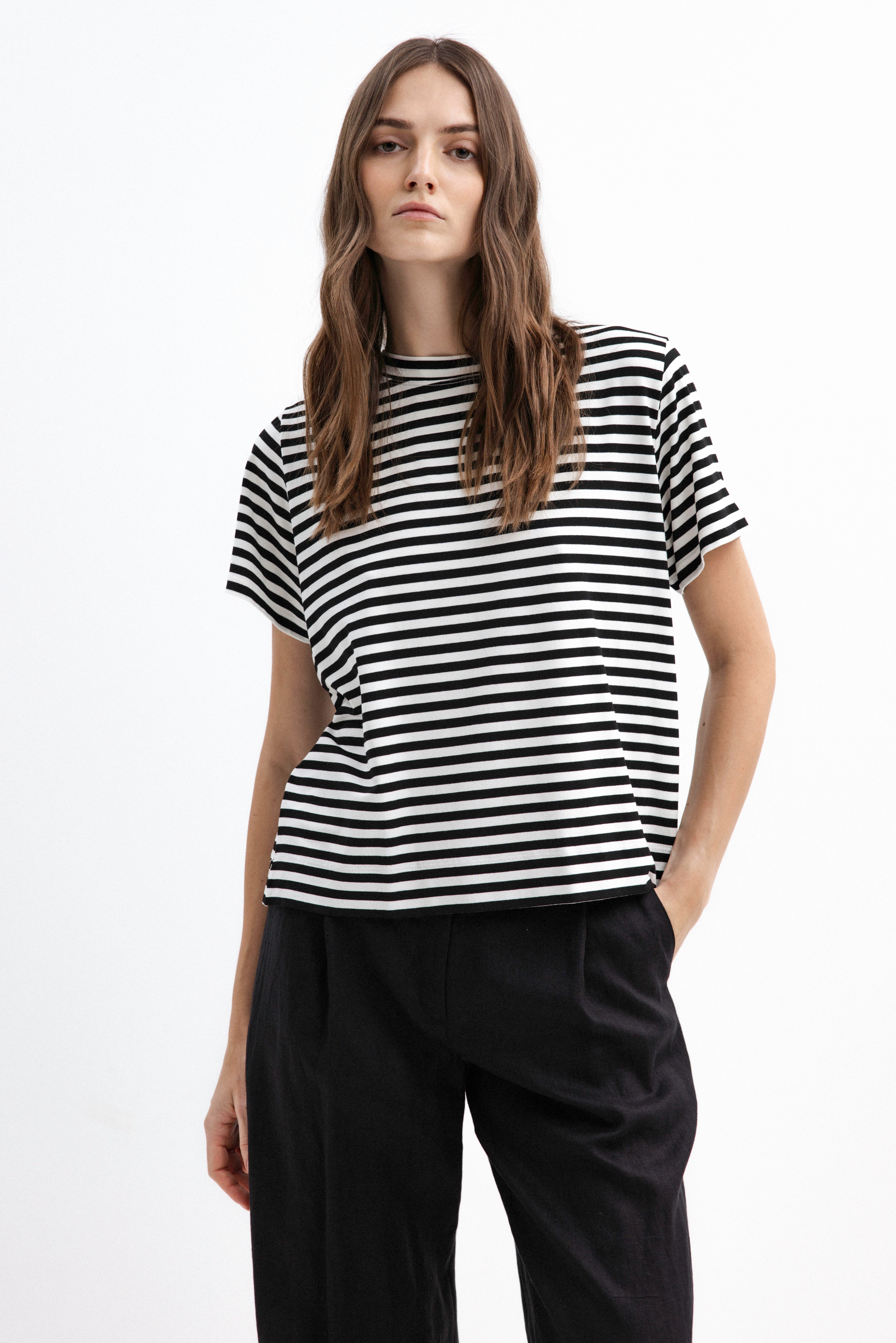 VISCOSE STRIPE T-SHIRT