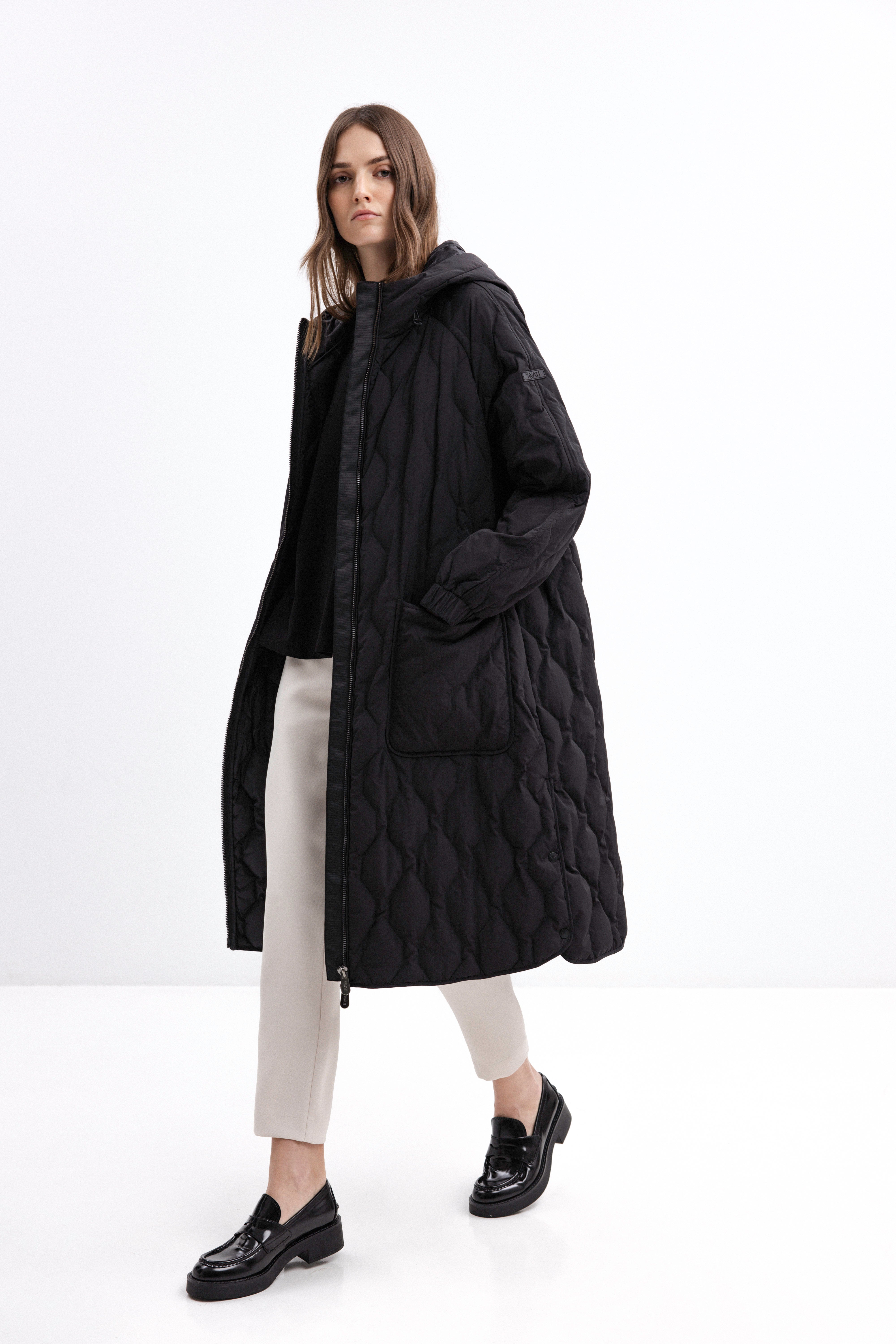 BLACK LONG DOWN JACKET