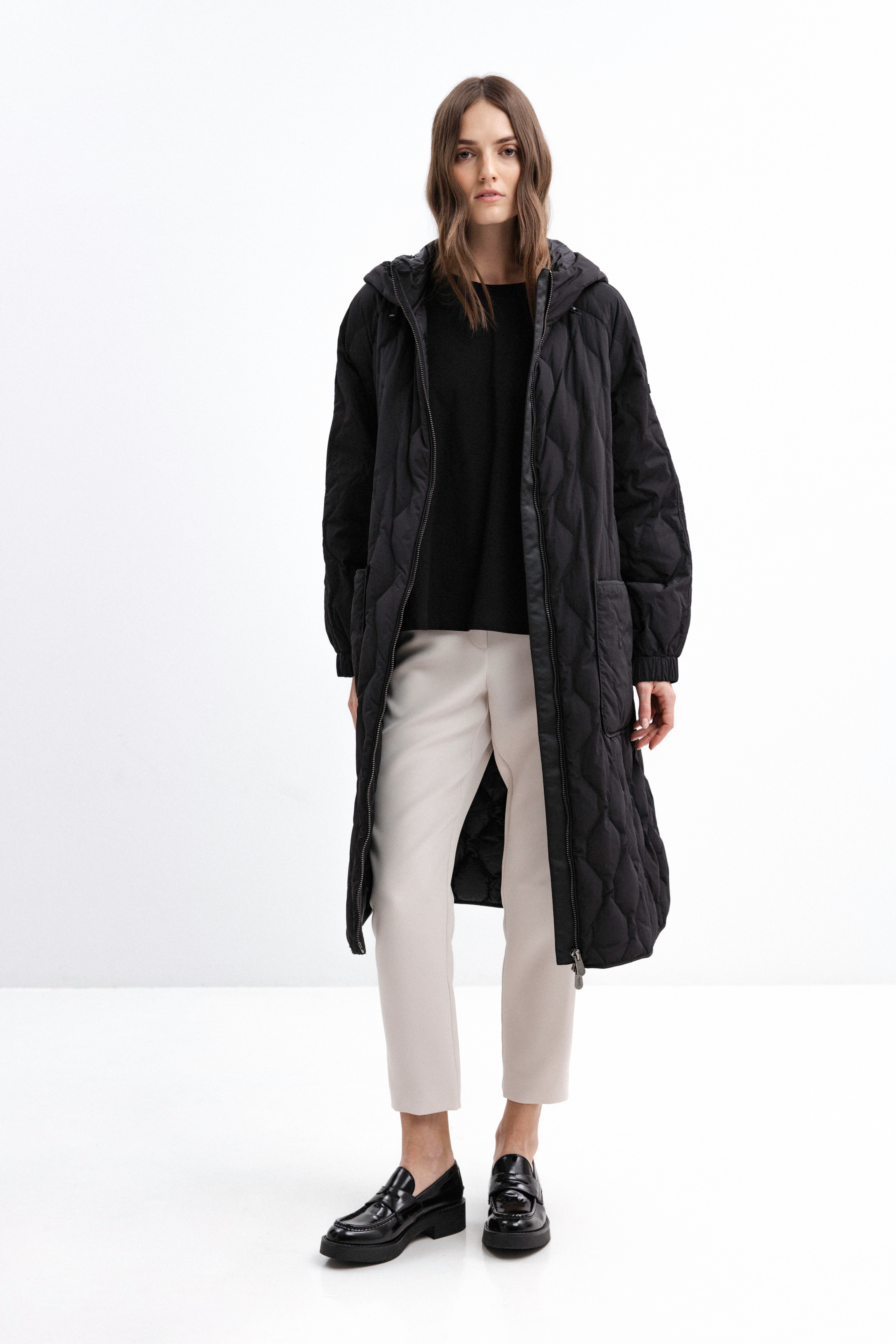 BLACK LONG DOWN JACKET