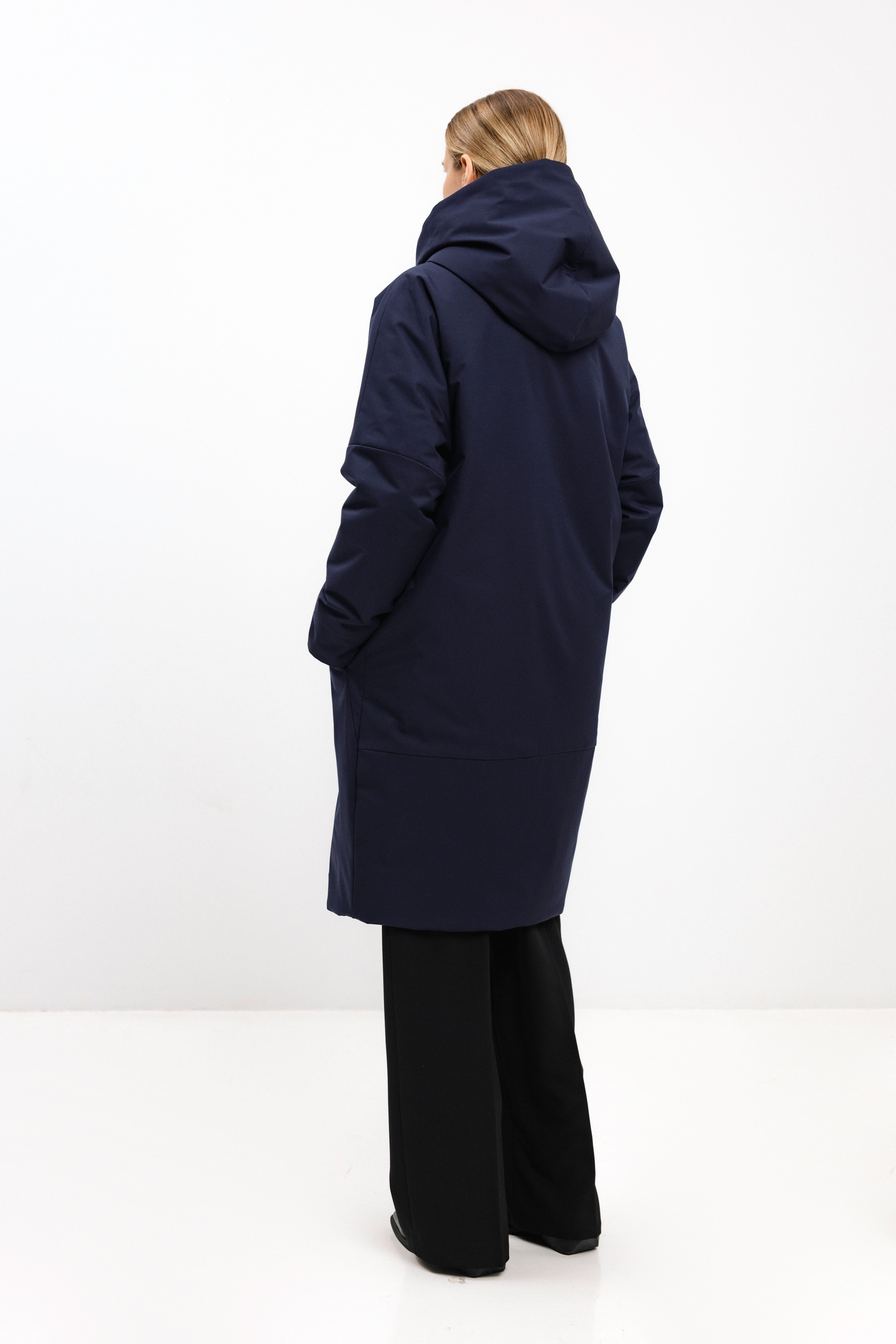 NAVY COAT WITH CAMEL WOOL