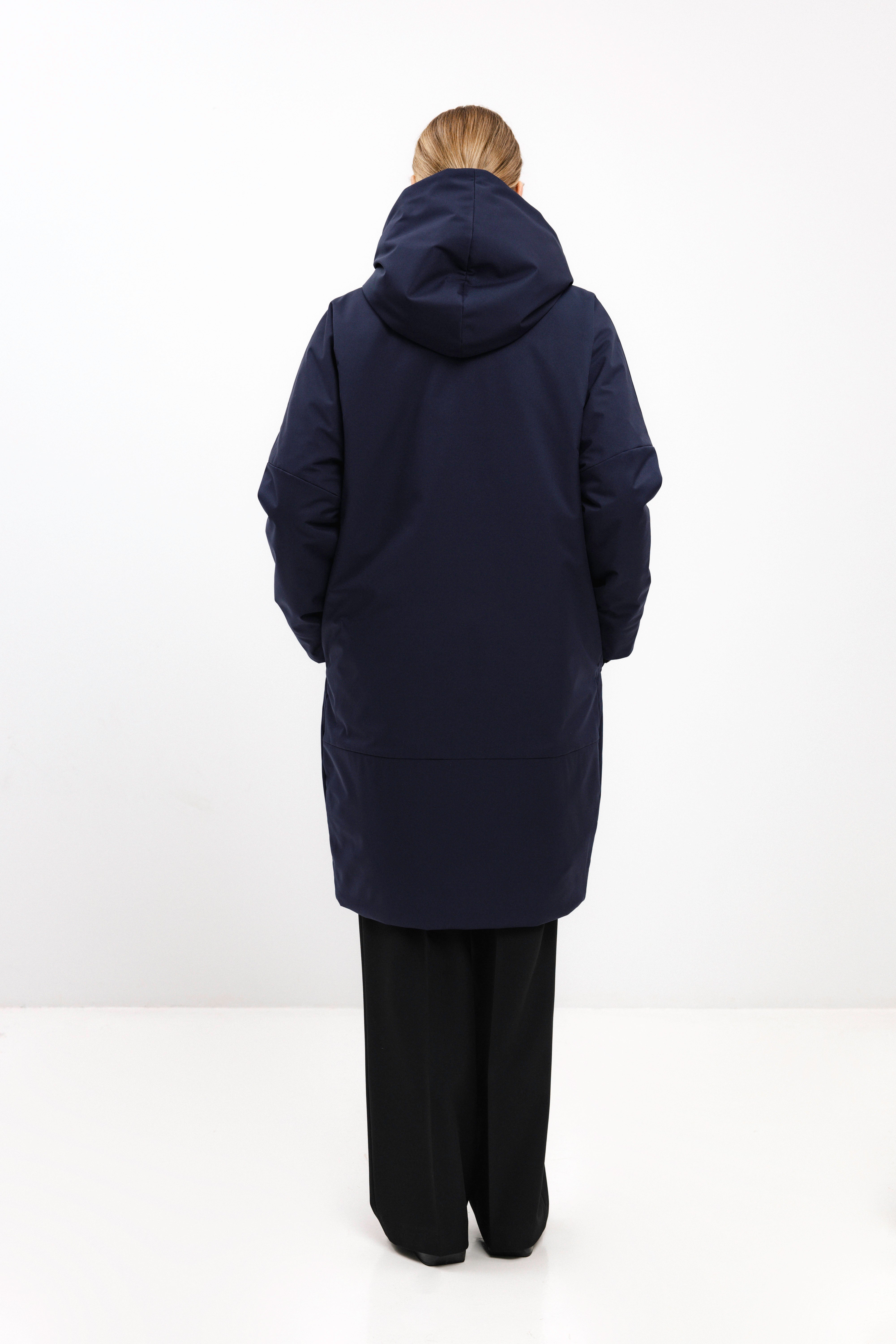NAVY COAT WITH CAMEL WOOL