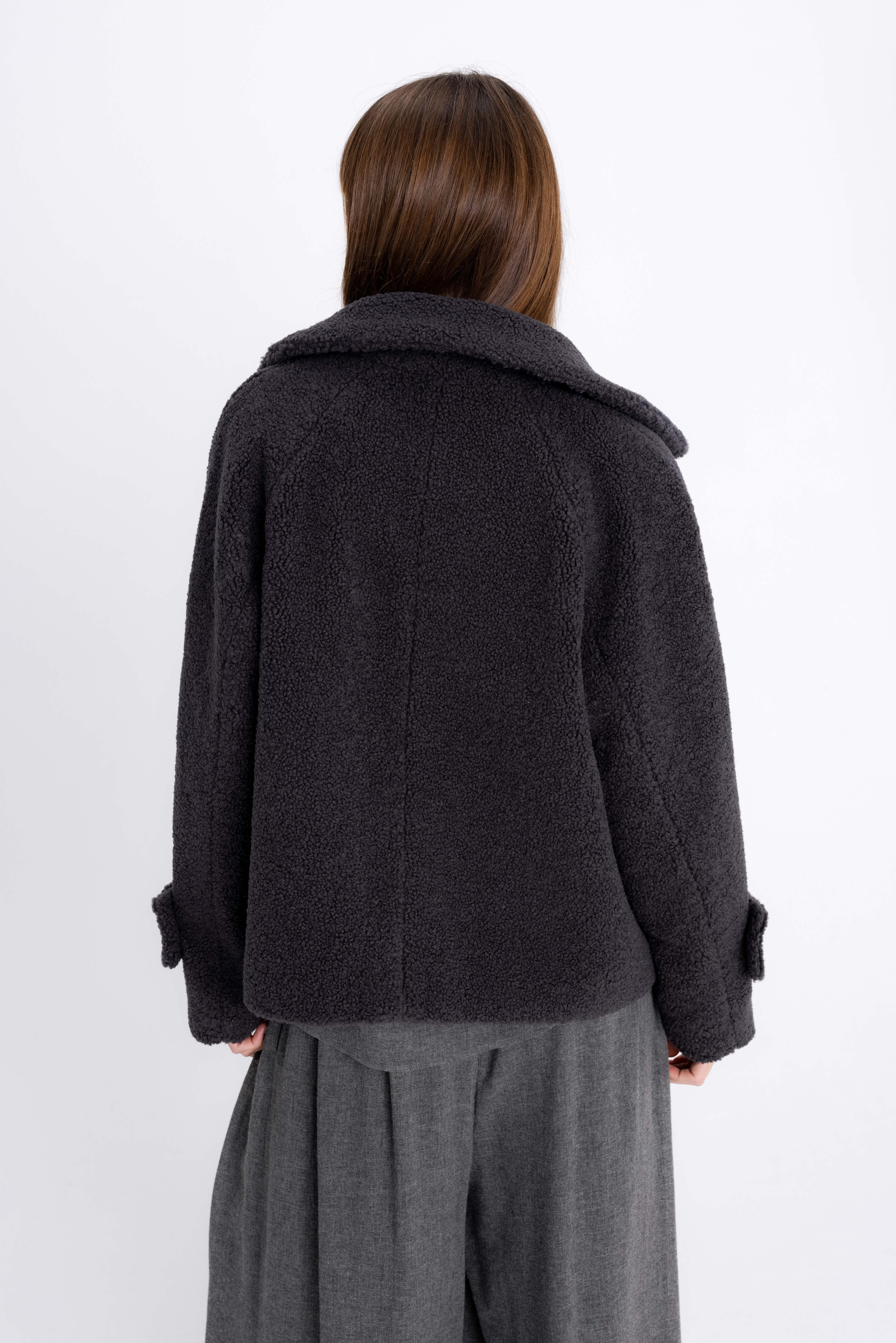 FAUX FUR ANTHRACITE COAT