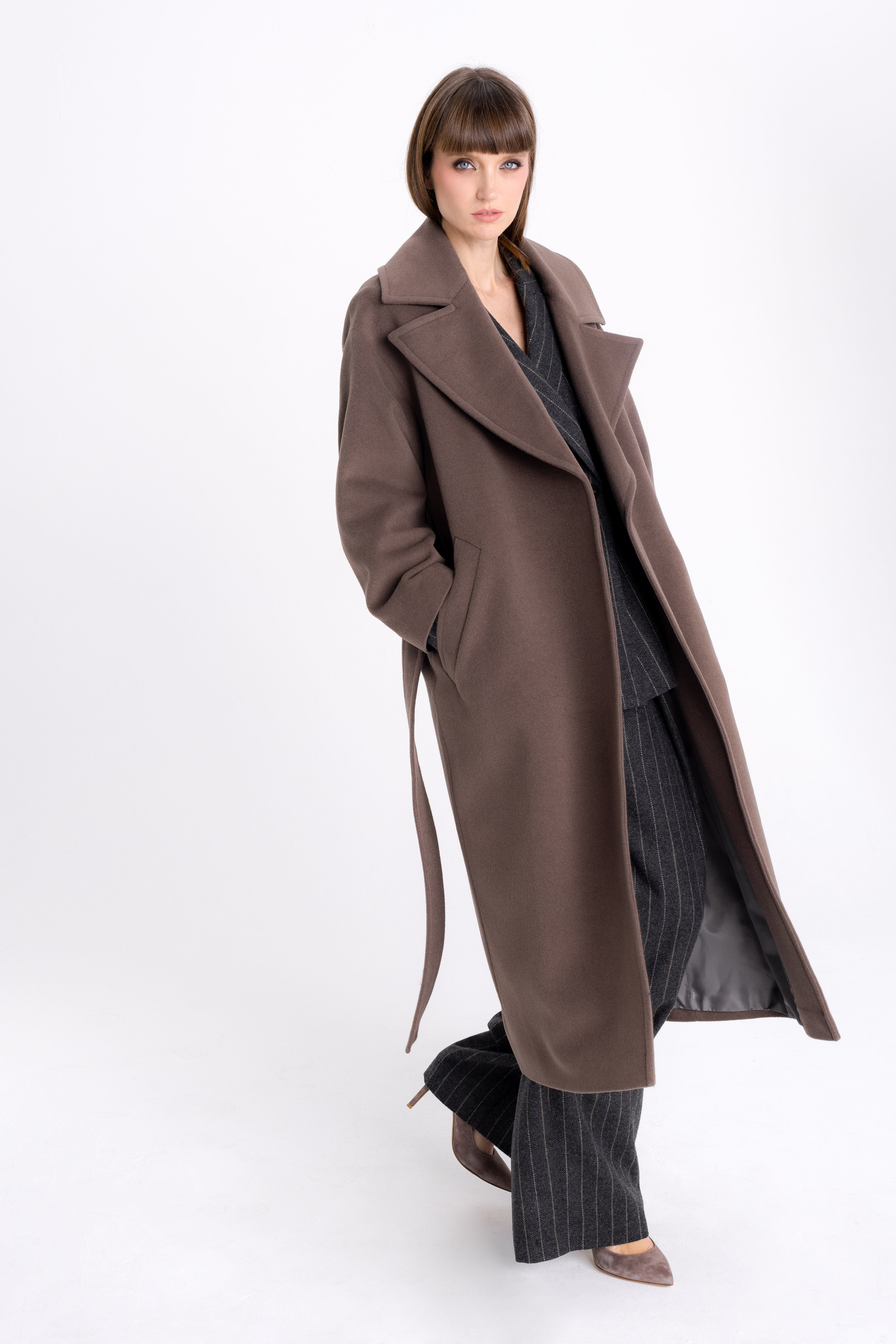 OVERSIZED COCOA COAT WITH CASHMERE