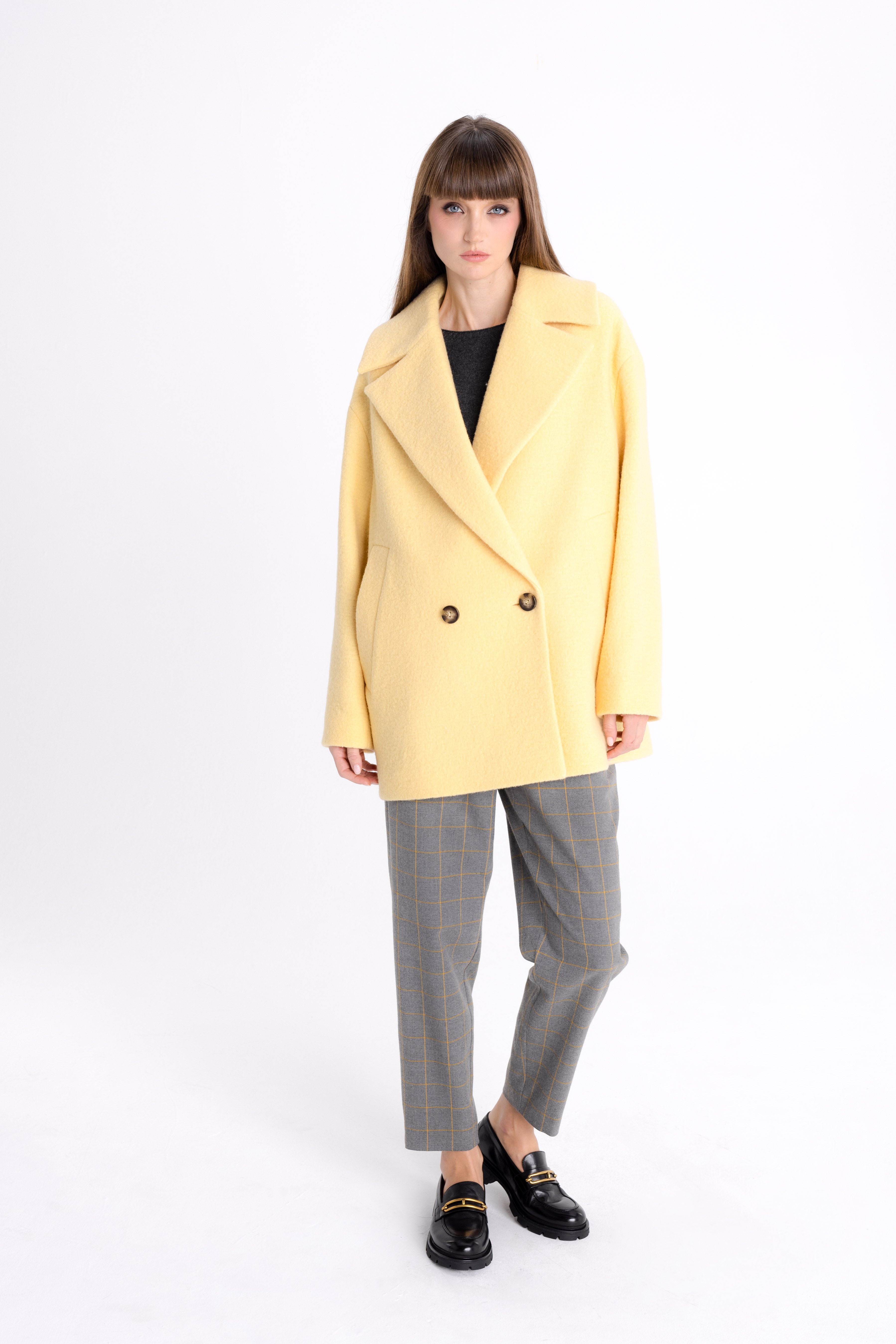 OVERSIZED WOOL YELLOW COAT
