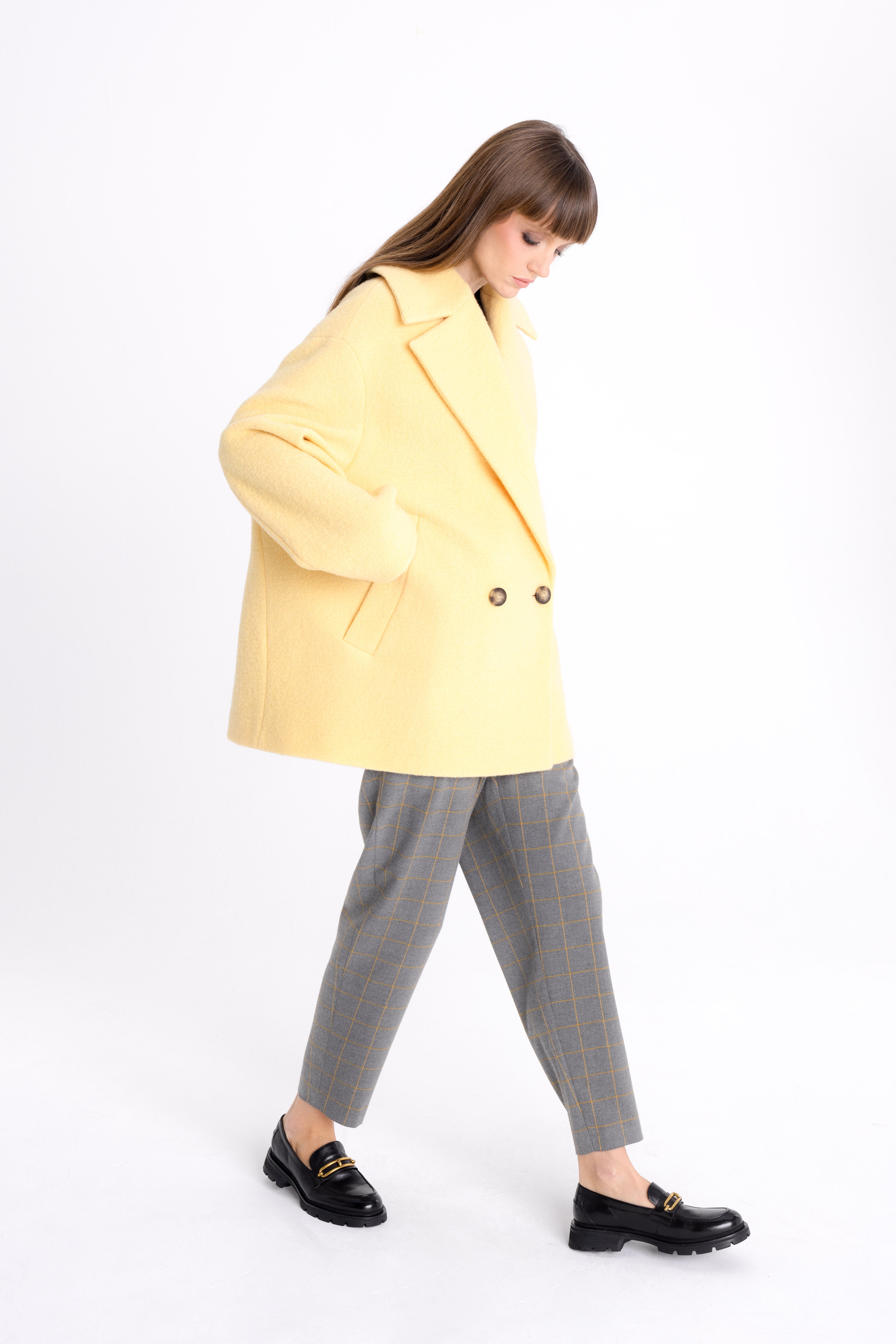 OVERSIZED WOOL YELLOW COAT