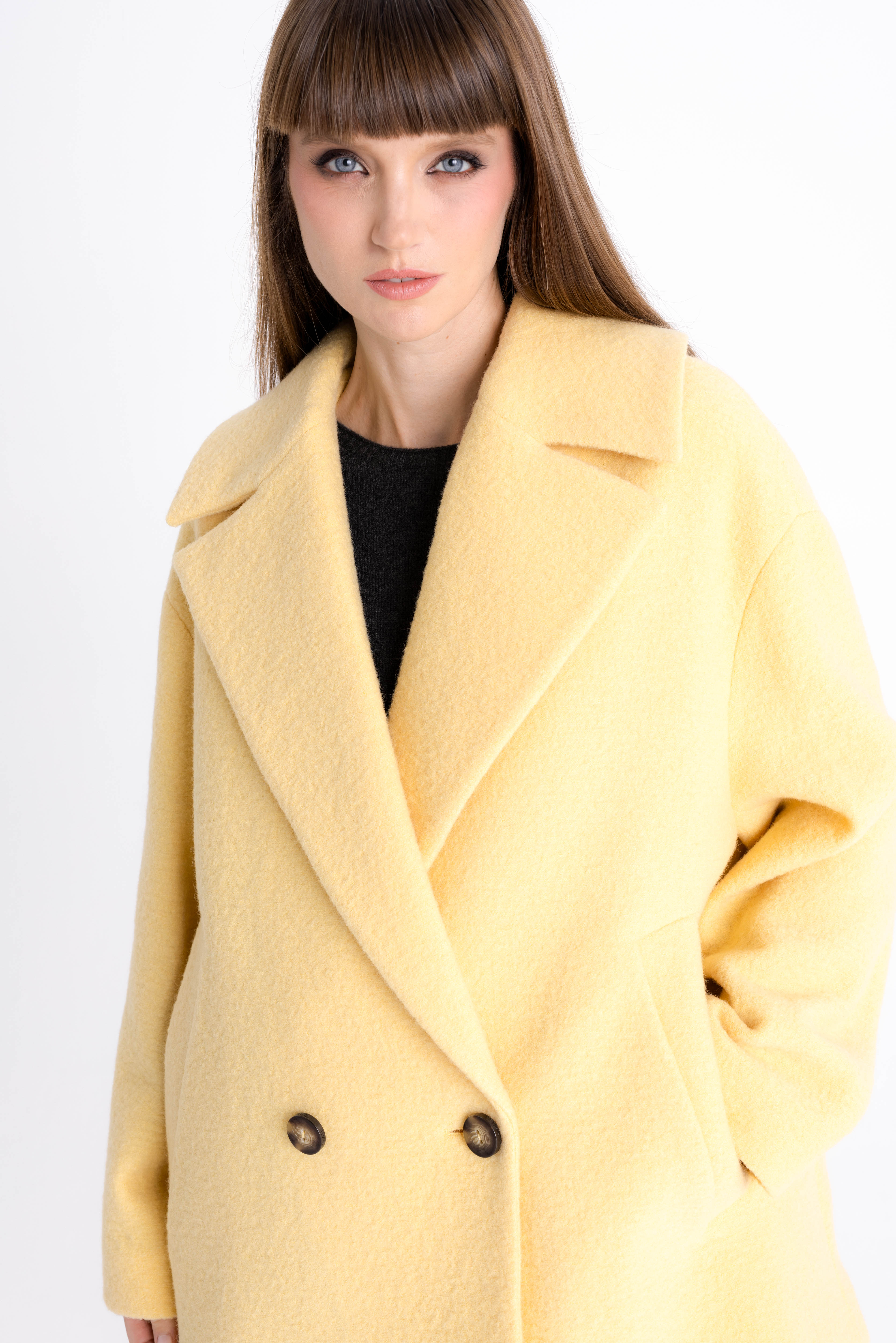 OVERSIZED WOOL YELLOW COAT