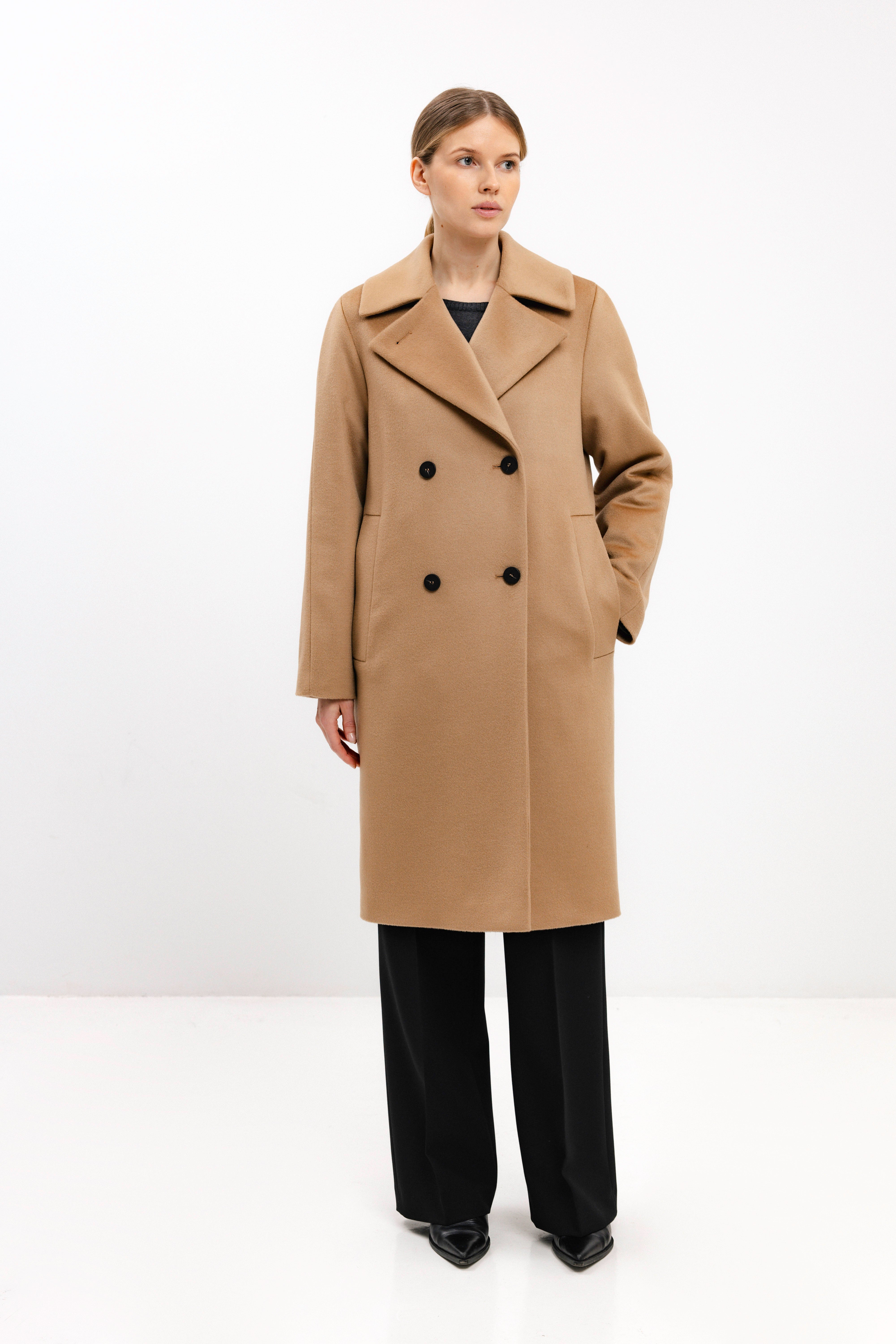 PADDED CAMEL COAT WITH VIRGIN WOOL