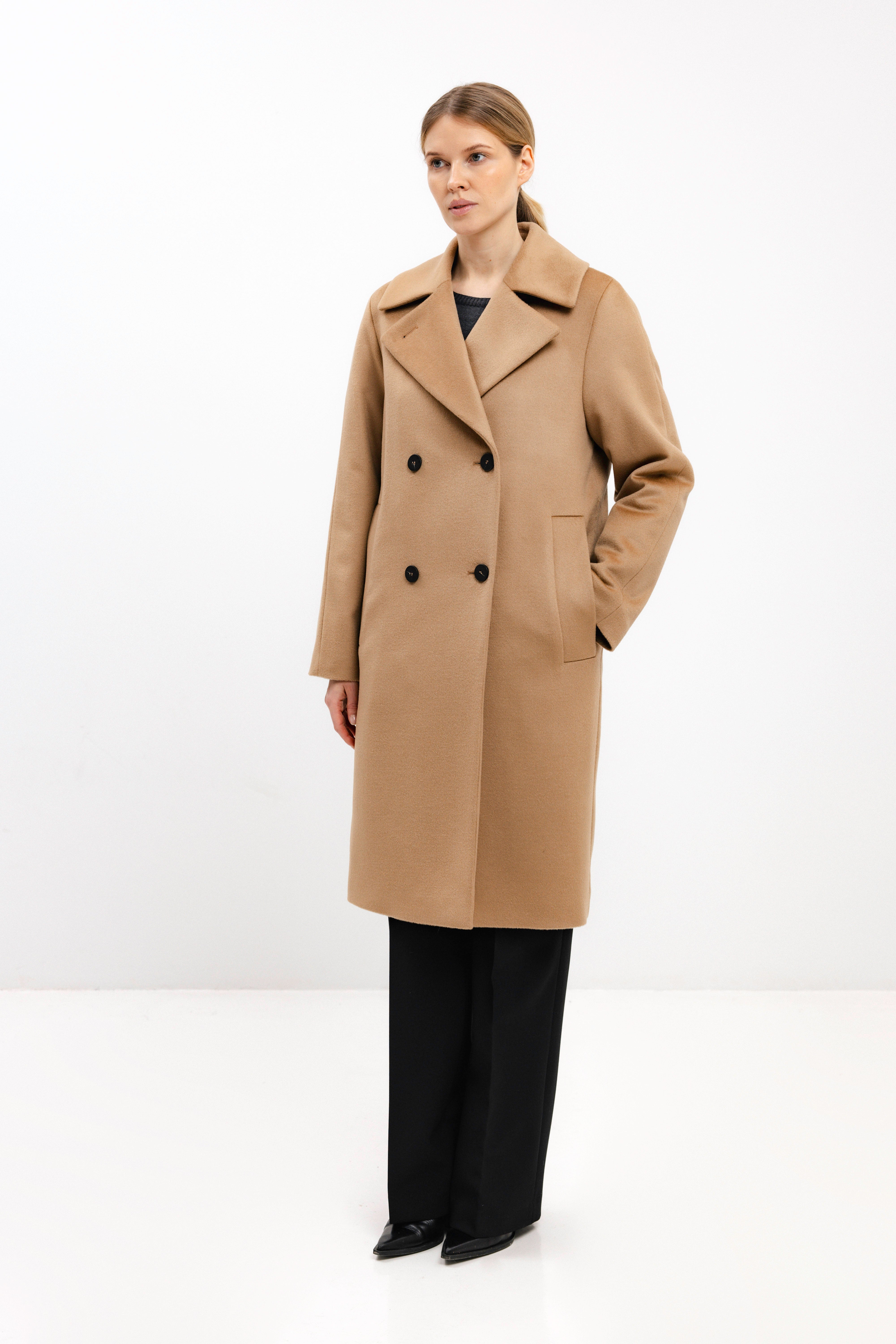 PADDED CAMEL COAT WITH VIRGIN WOOL