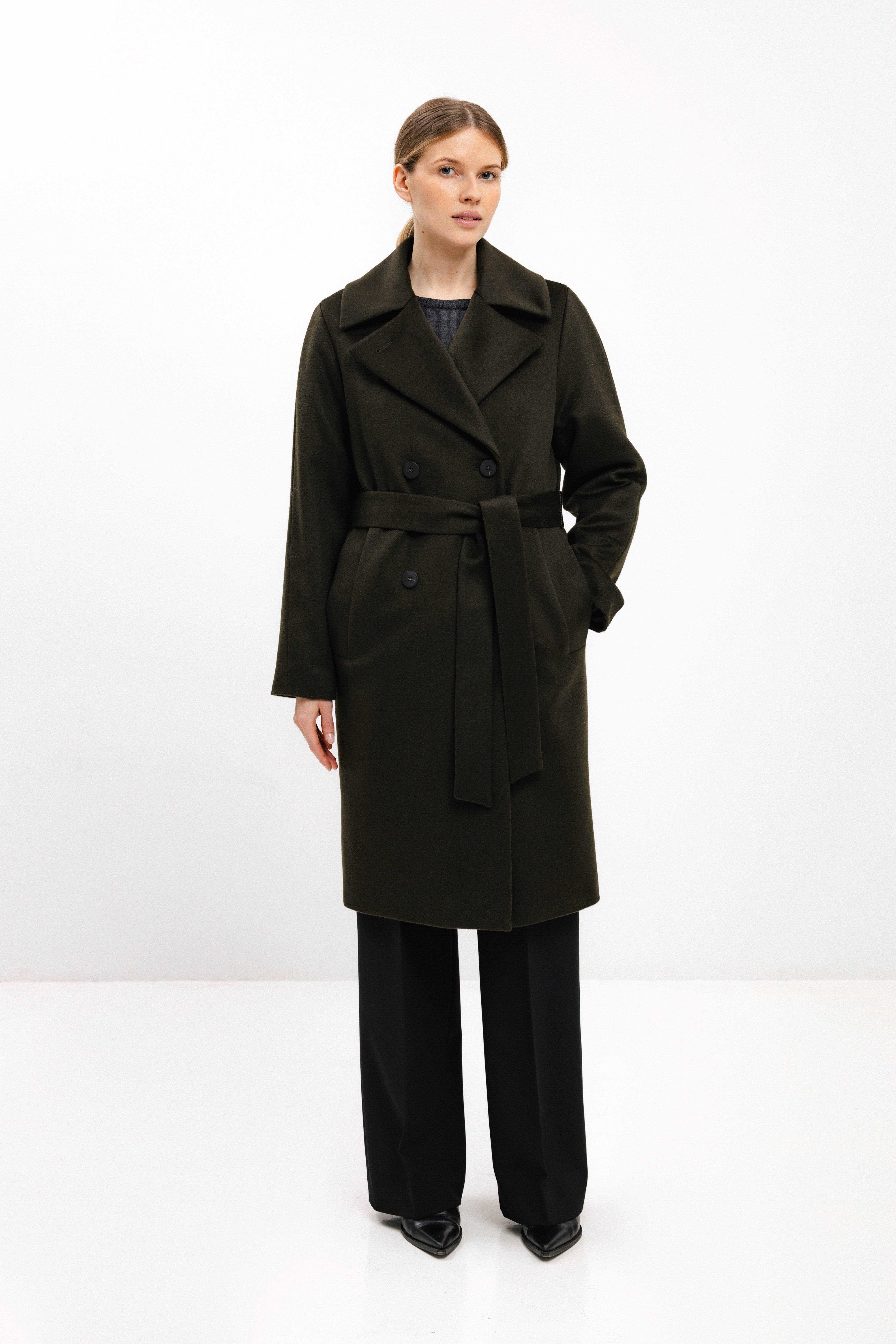 PADDED OLIVE COAT WITH VIRGIN WOOL