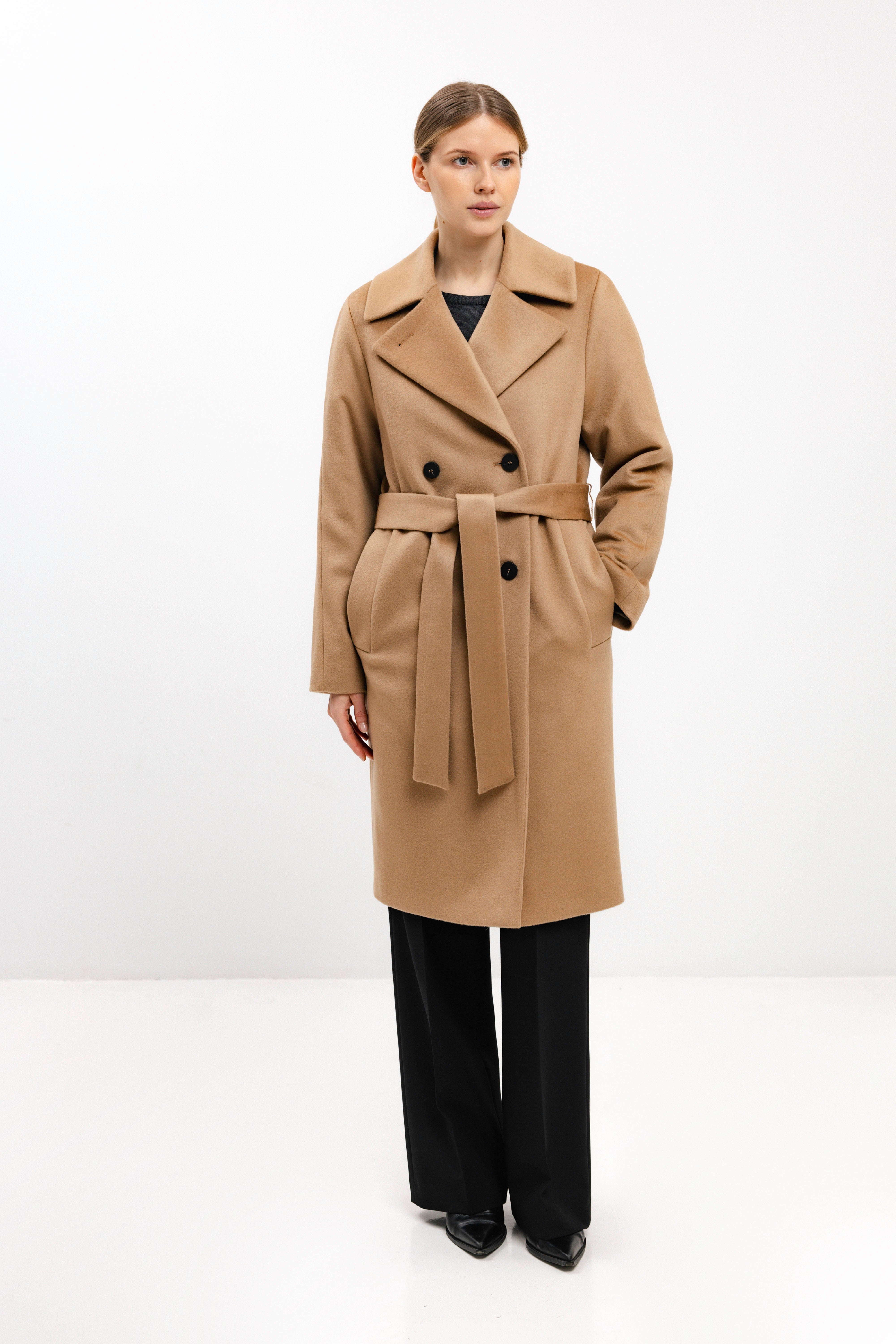 PADDED CAMEL COAT WITH VIRGIN WOOL