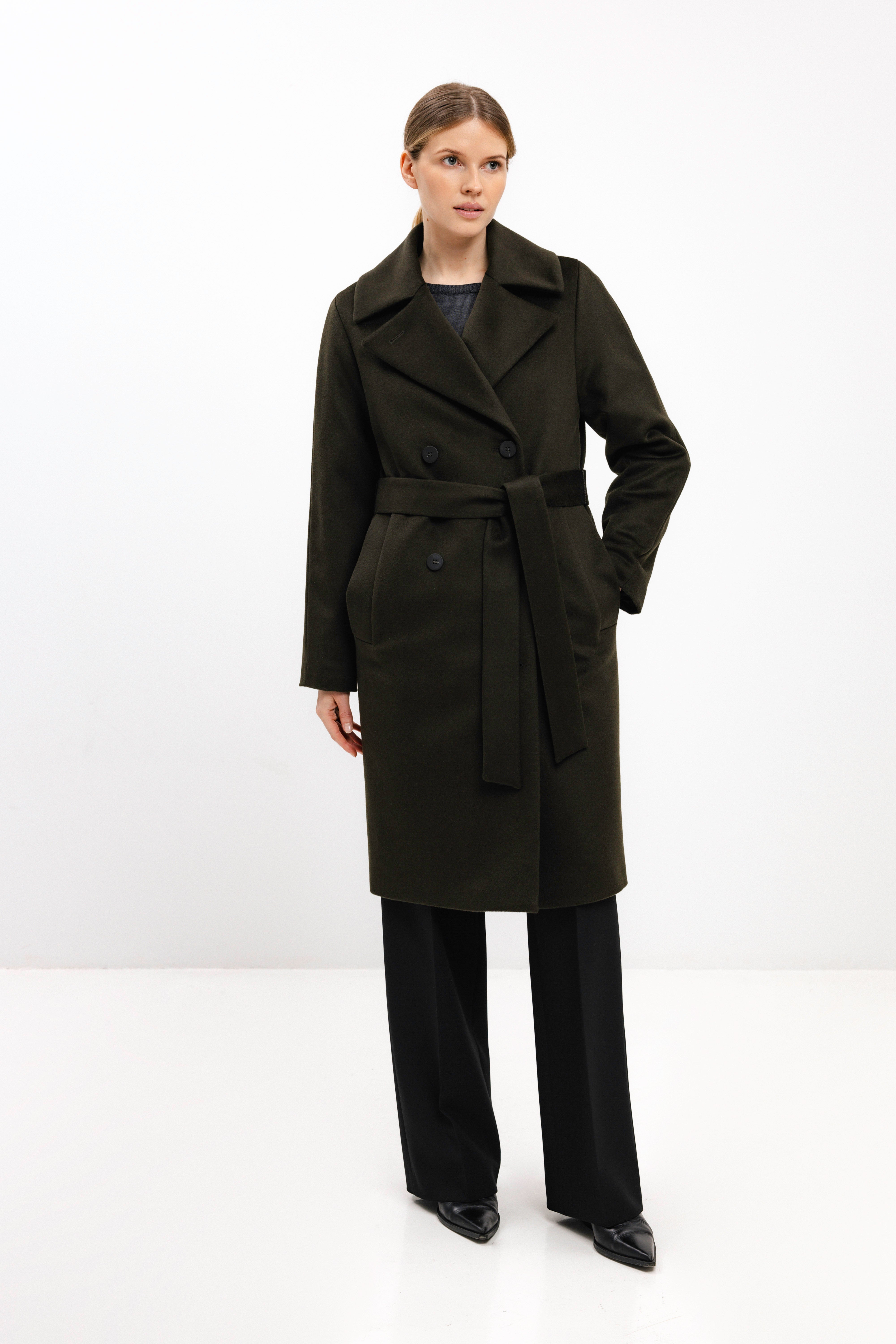 PADDED OLIVE COAT WITH VIRGIN WOOL