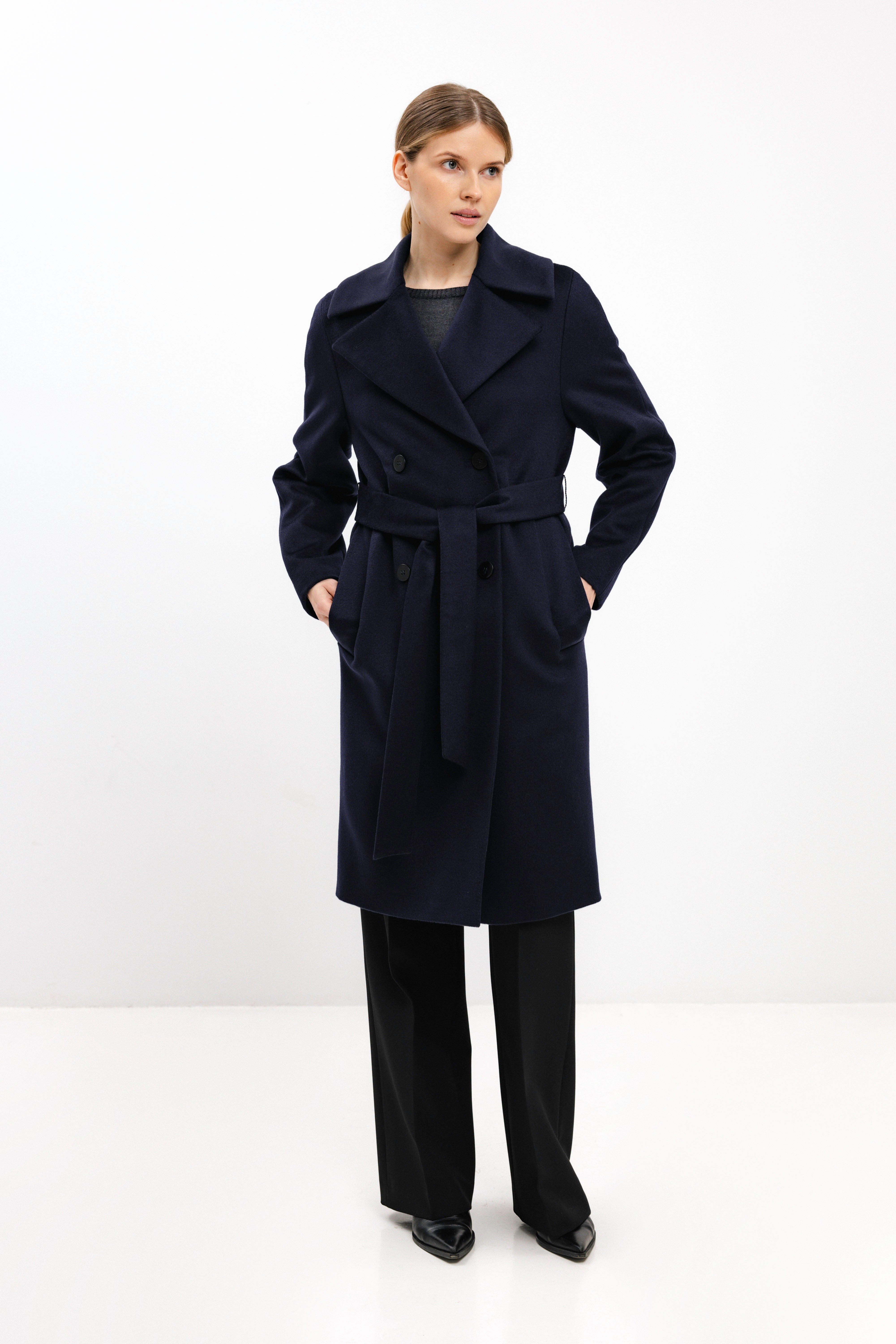 PADDED NAVY COAT WITH VIRGIN WOOL
