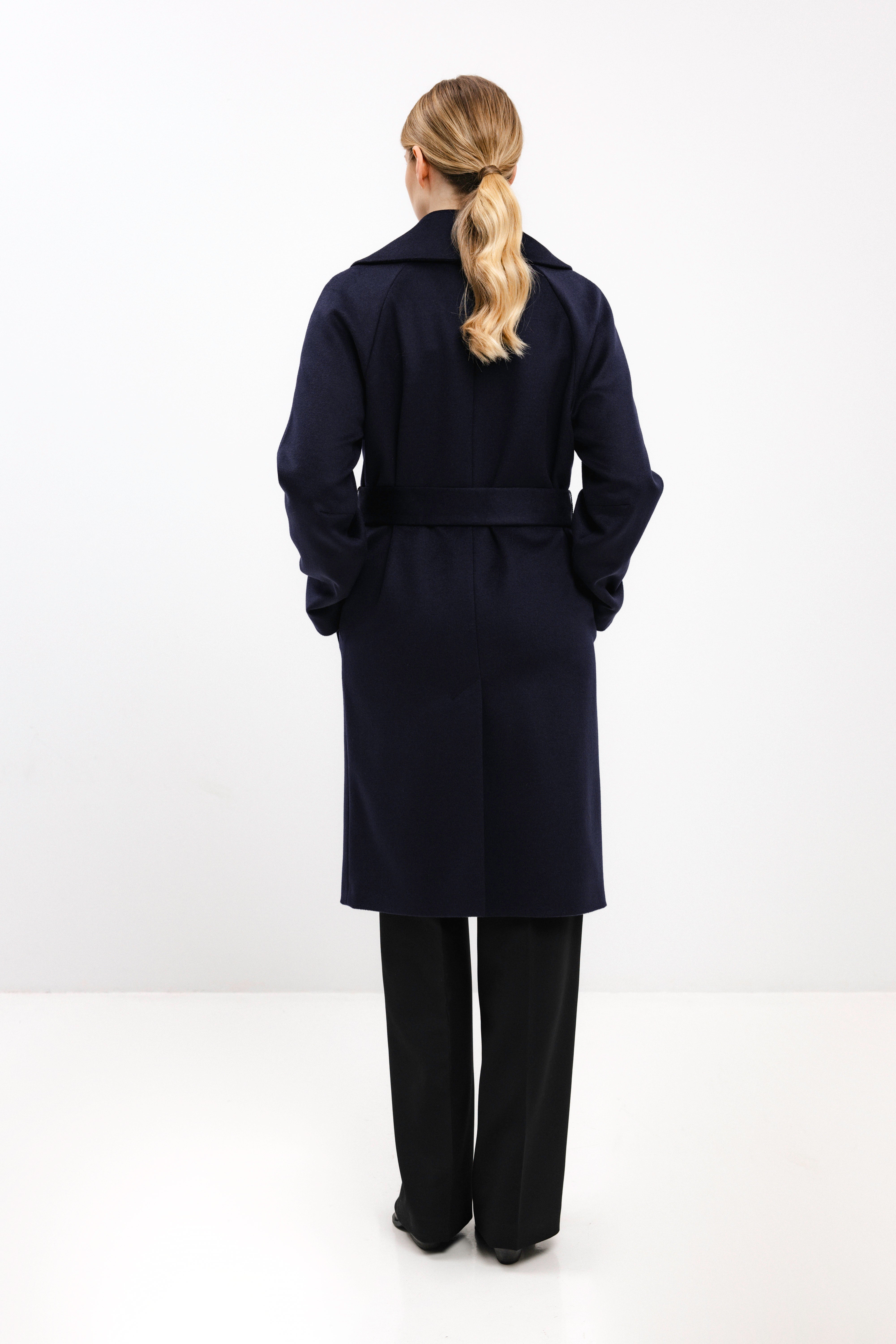 PADDED NAVY COAT WITH VIRGIN WOOL