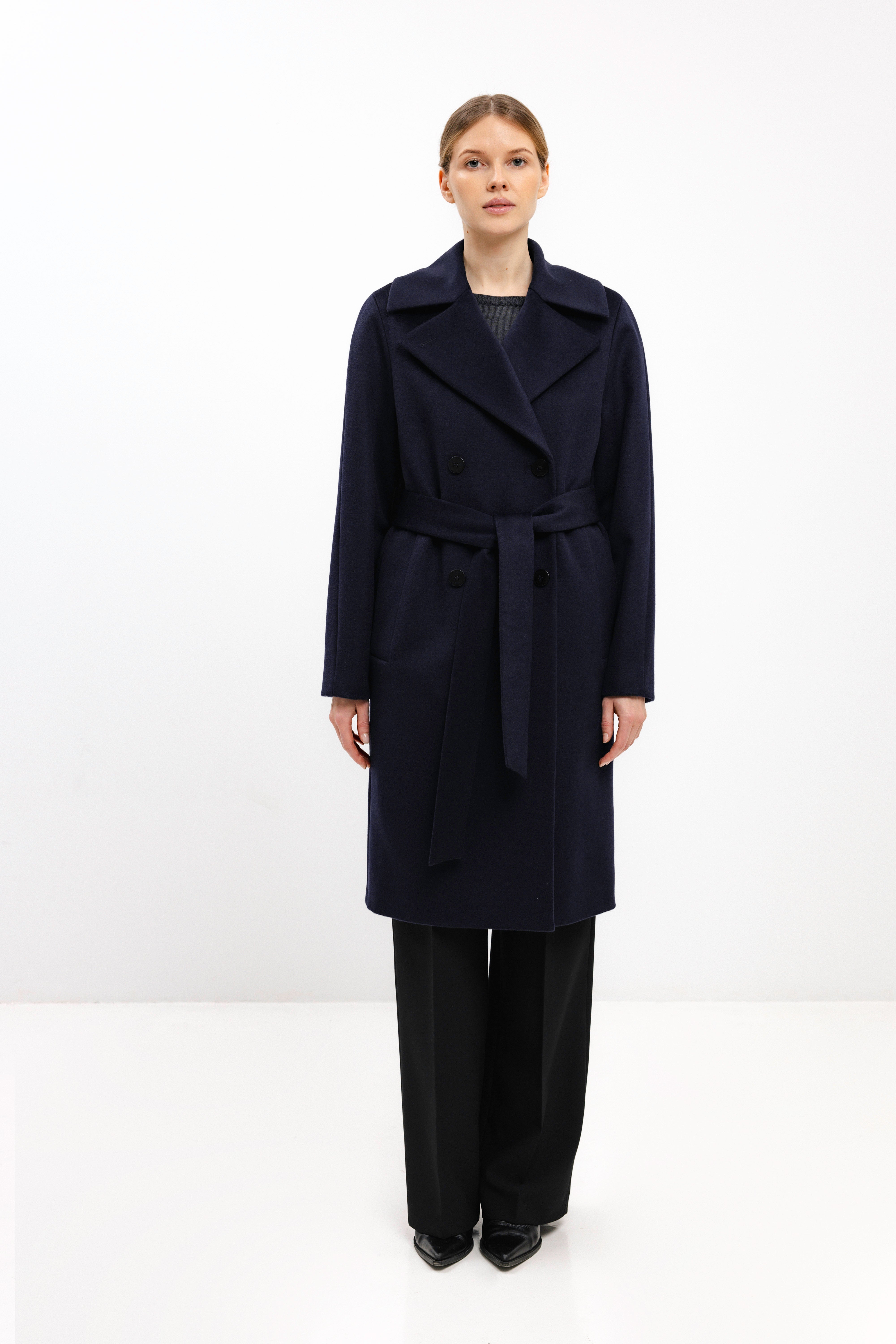 PADDED NAVY COAT WITH VIRGIN WOOL