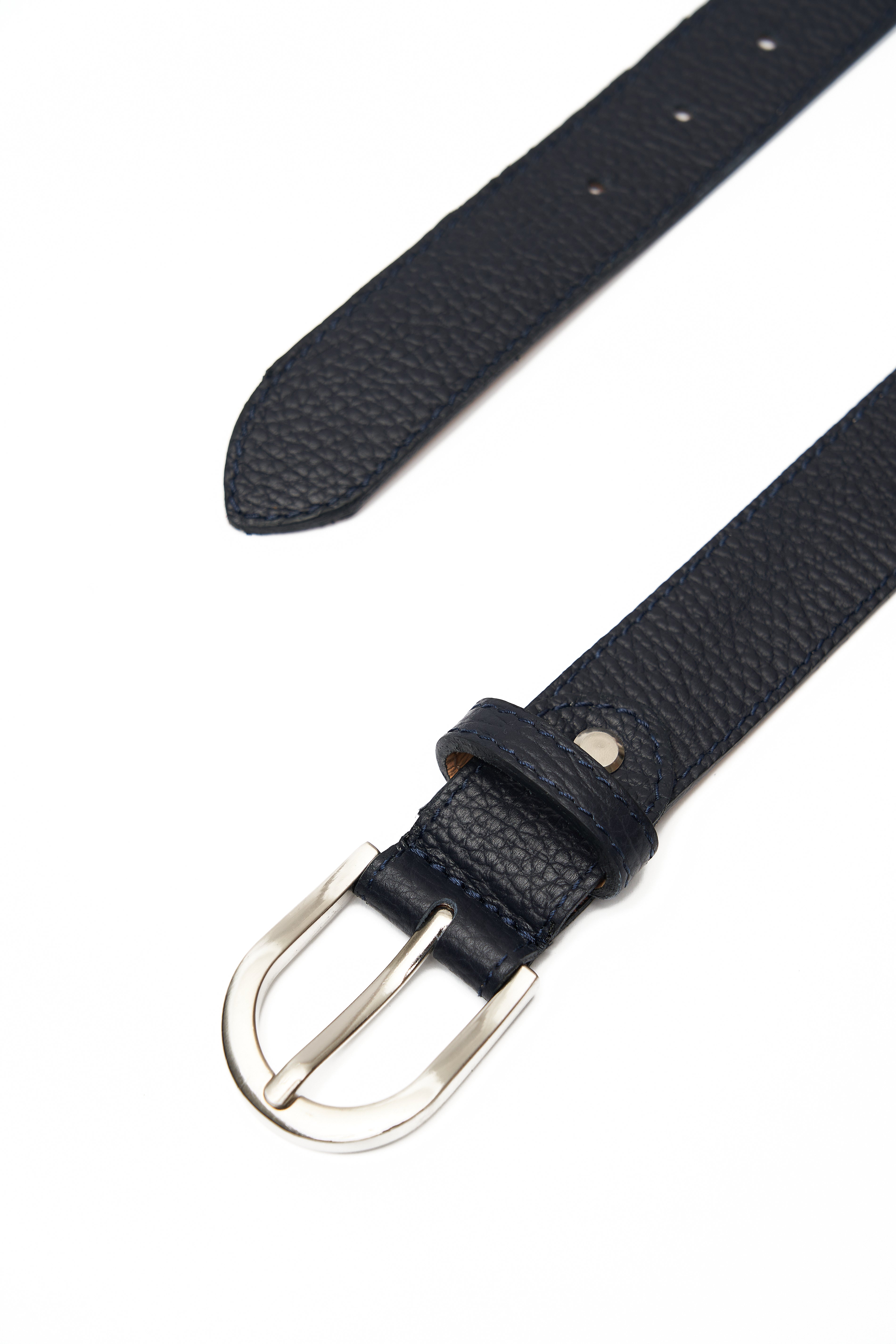 LEATHER BLUE BELT WITH SILVER DETAILS