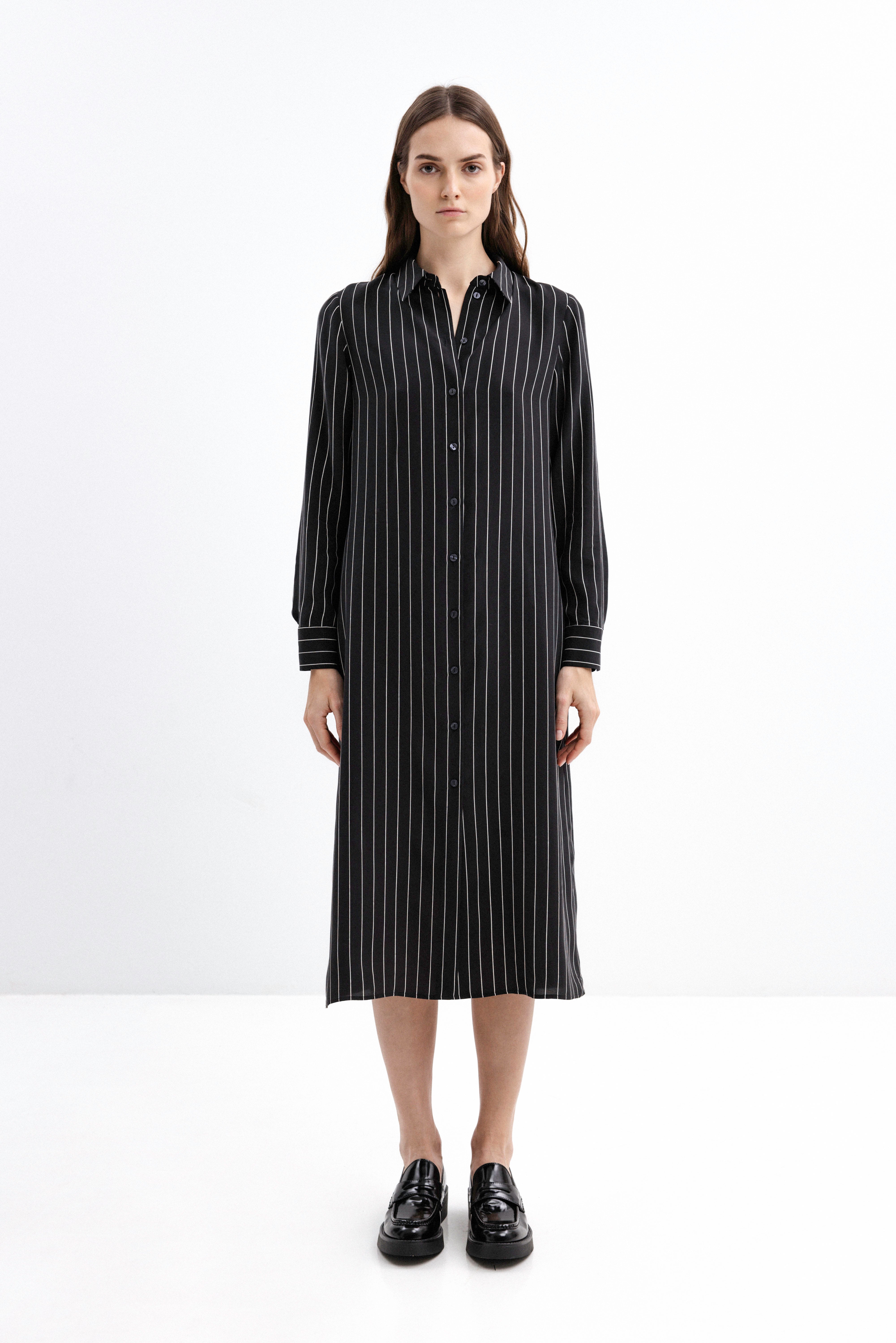 STRIPED SHIRT-STYLE DRESS