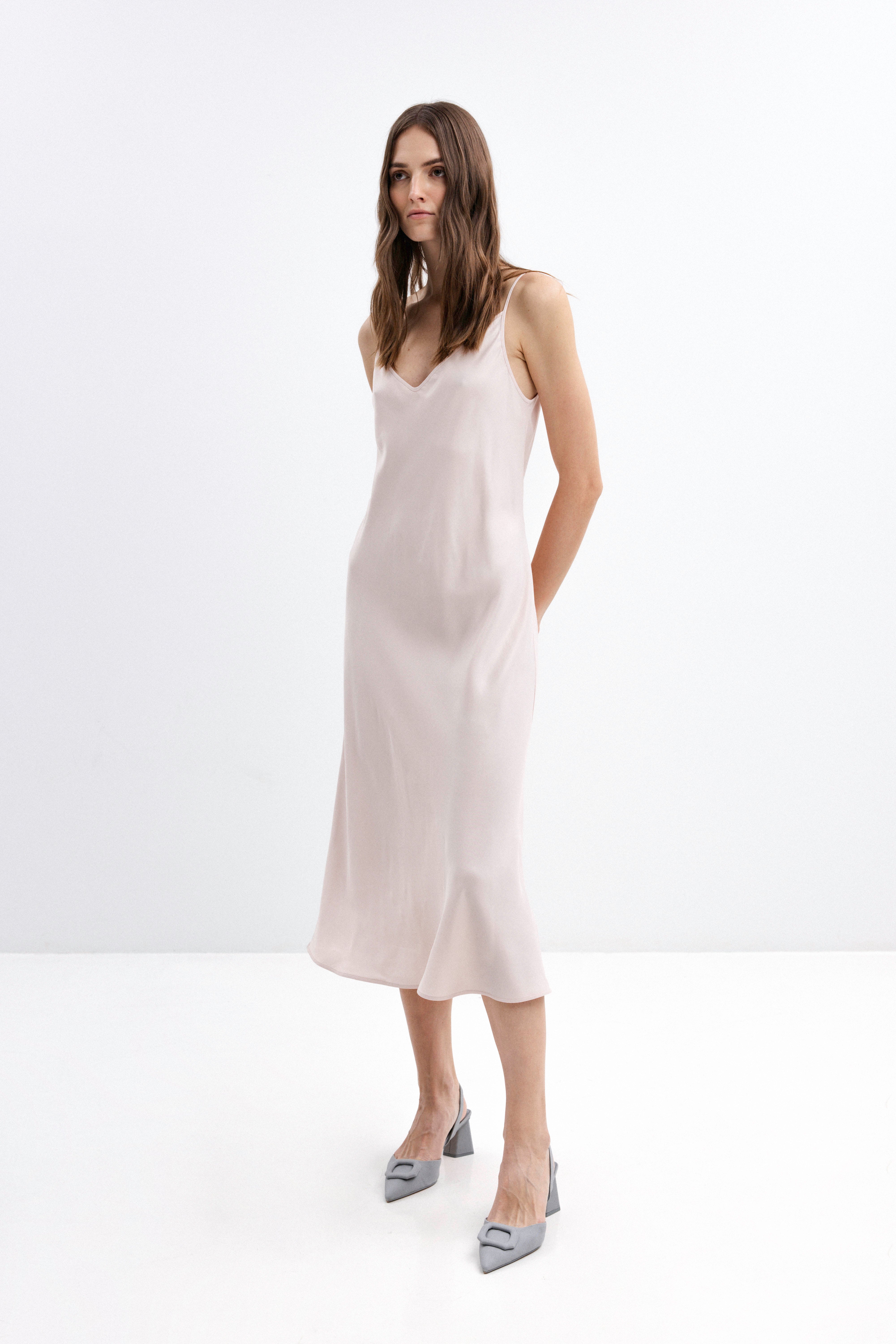 BLUSH ROSE MIDI SLIP DRESS