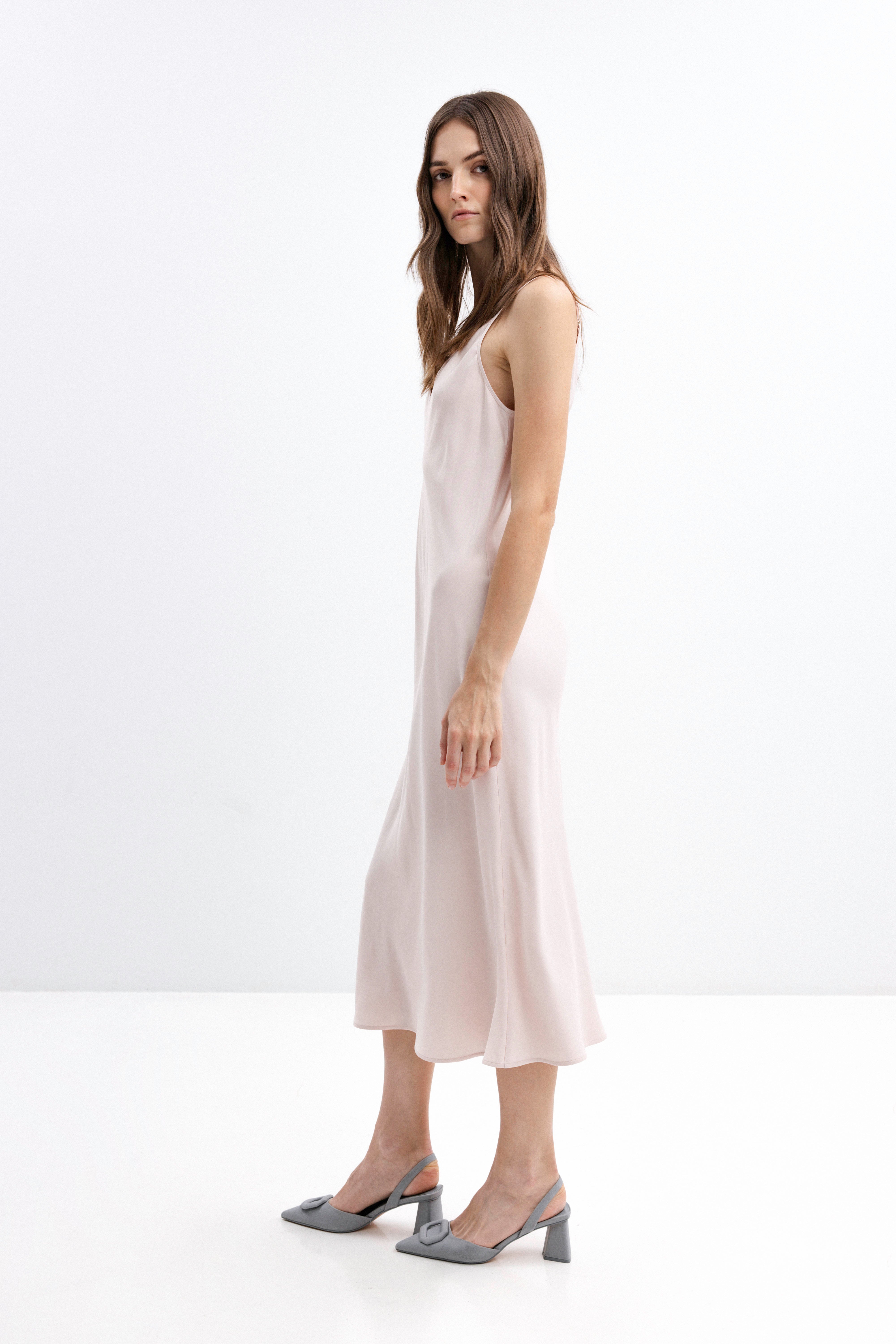 BLUSH ROSE MIDI SLIP DRESS