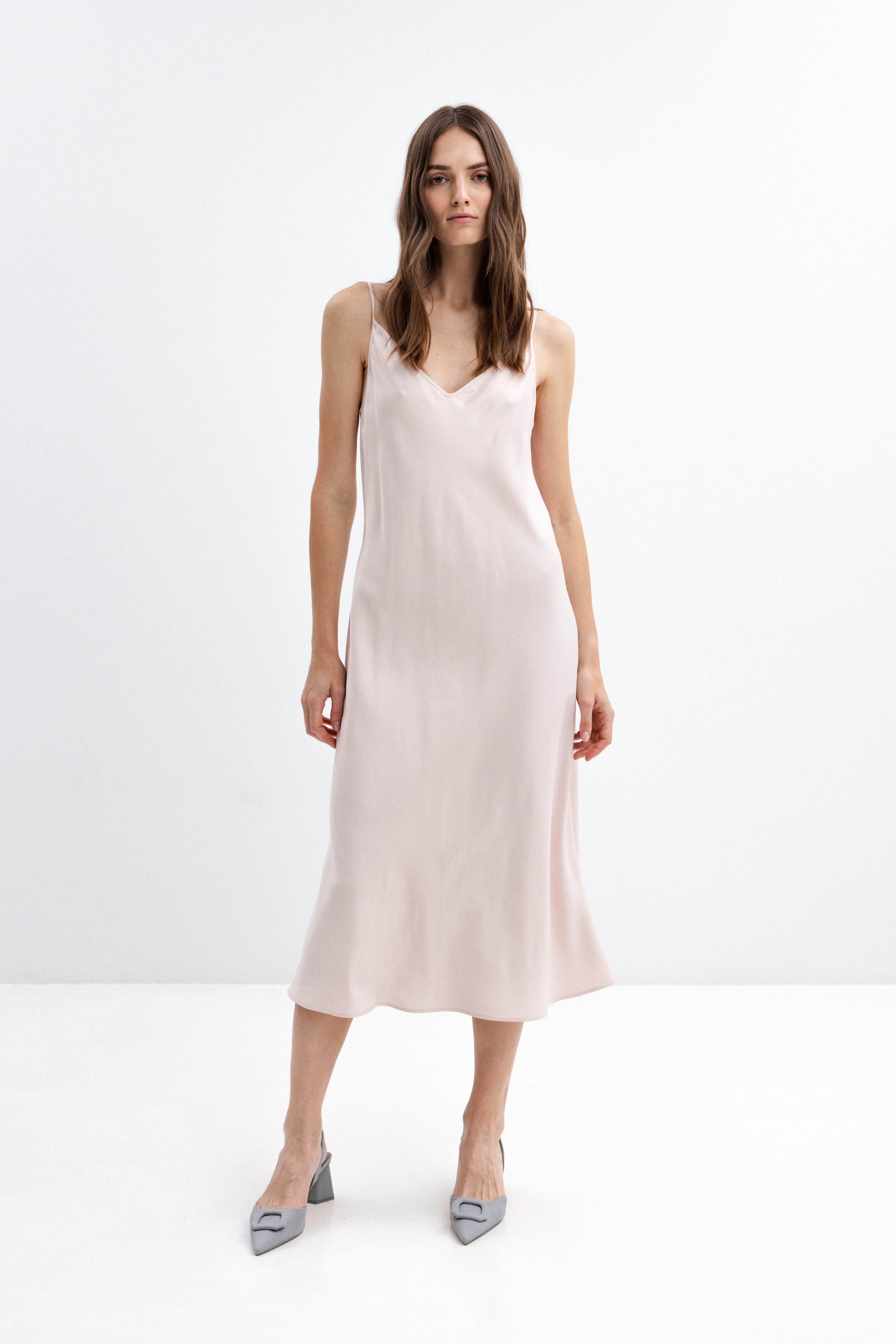 BLUSH ROSE MIDI SLIP DRESS