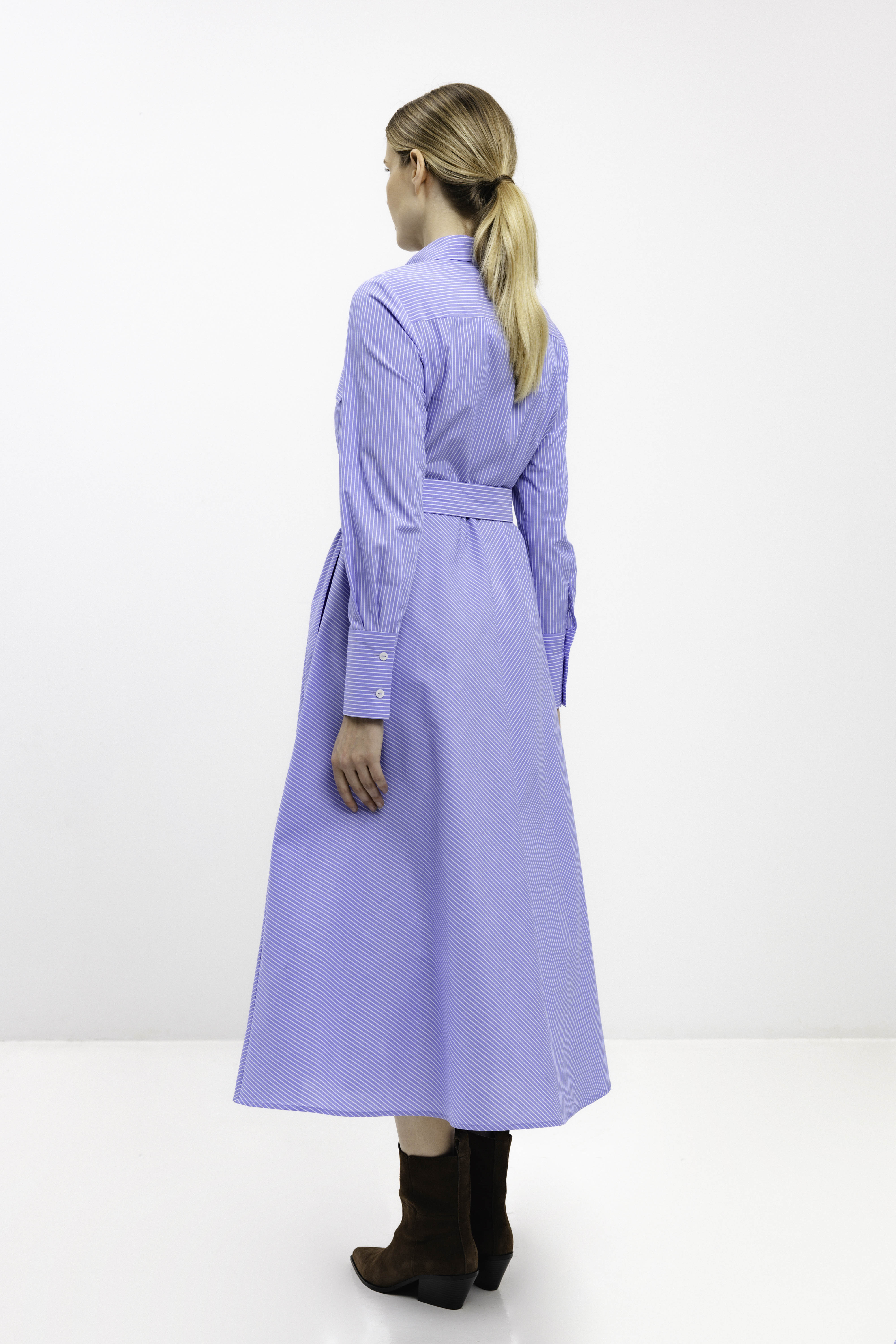 LIGHT BLUE STRIPED COTTON DRESS