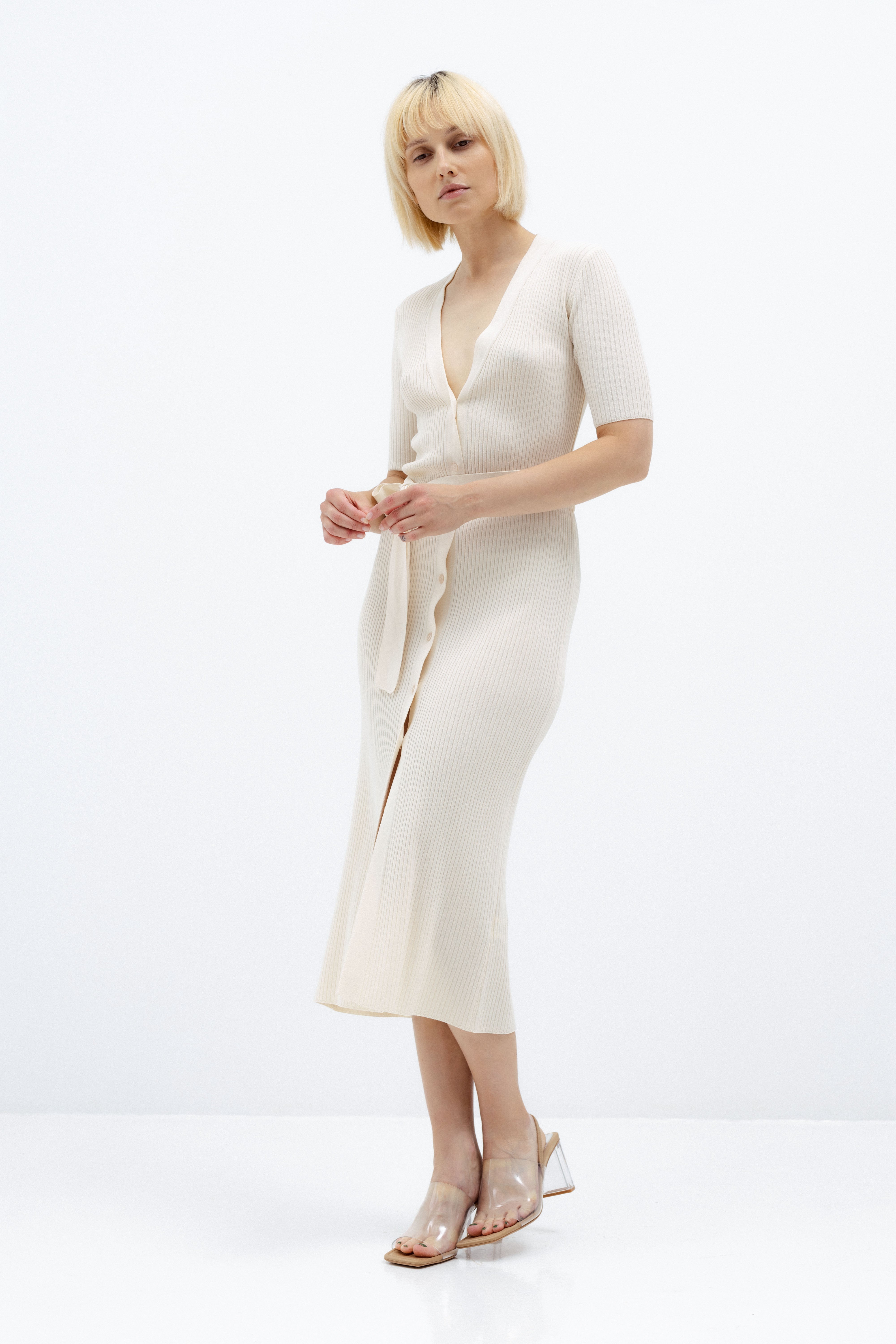 MIDI-LENGTH JERSEY DRESS