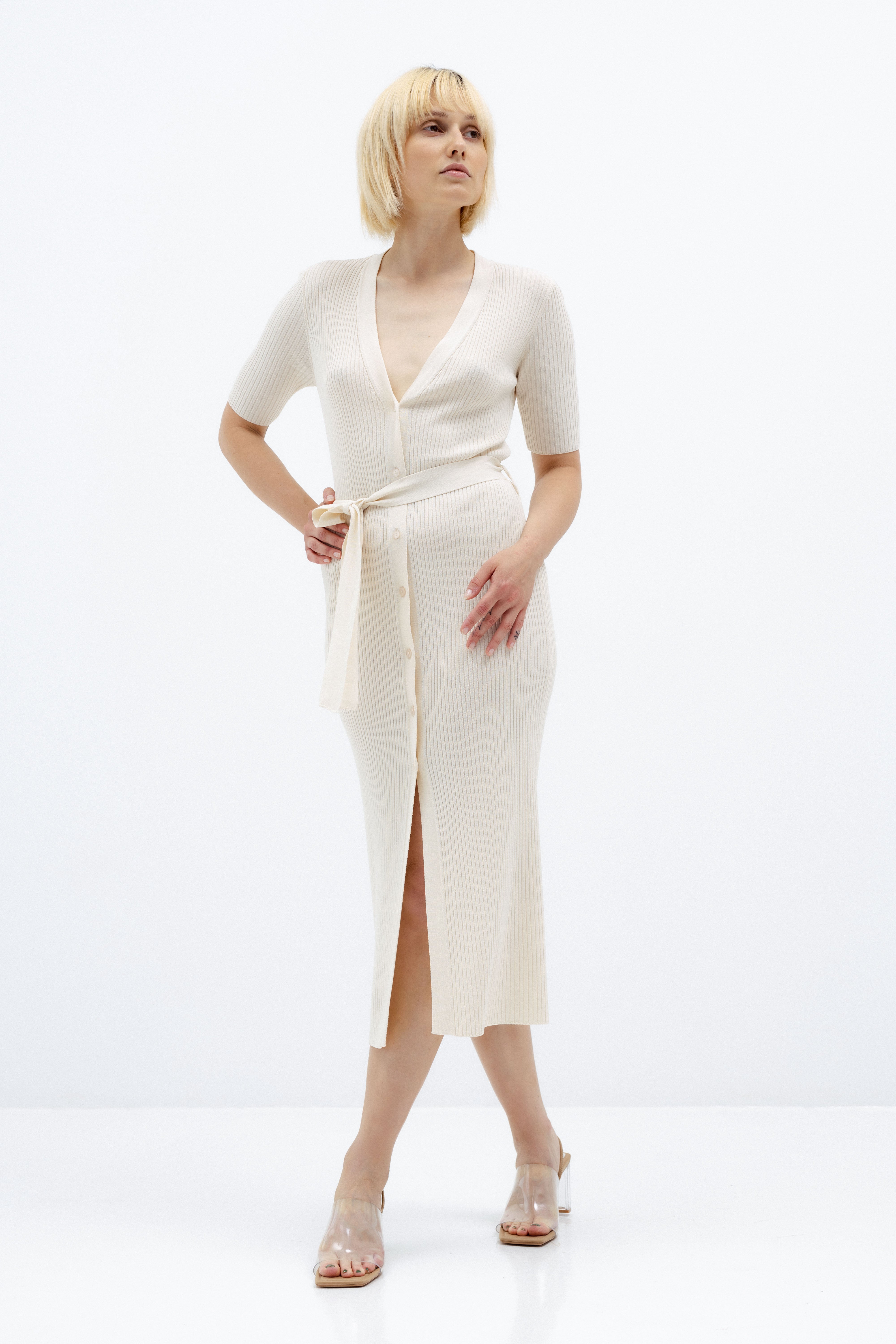 MIDI-LENGTH JERSEY DRESS