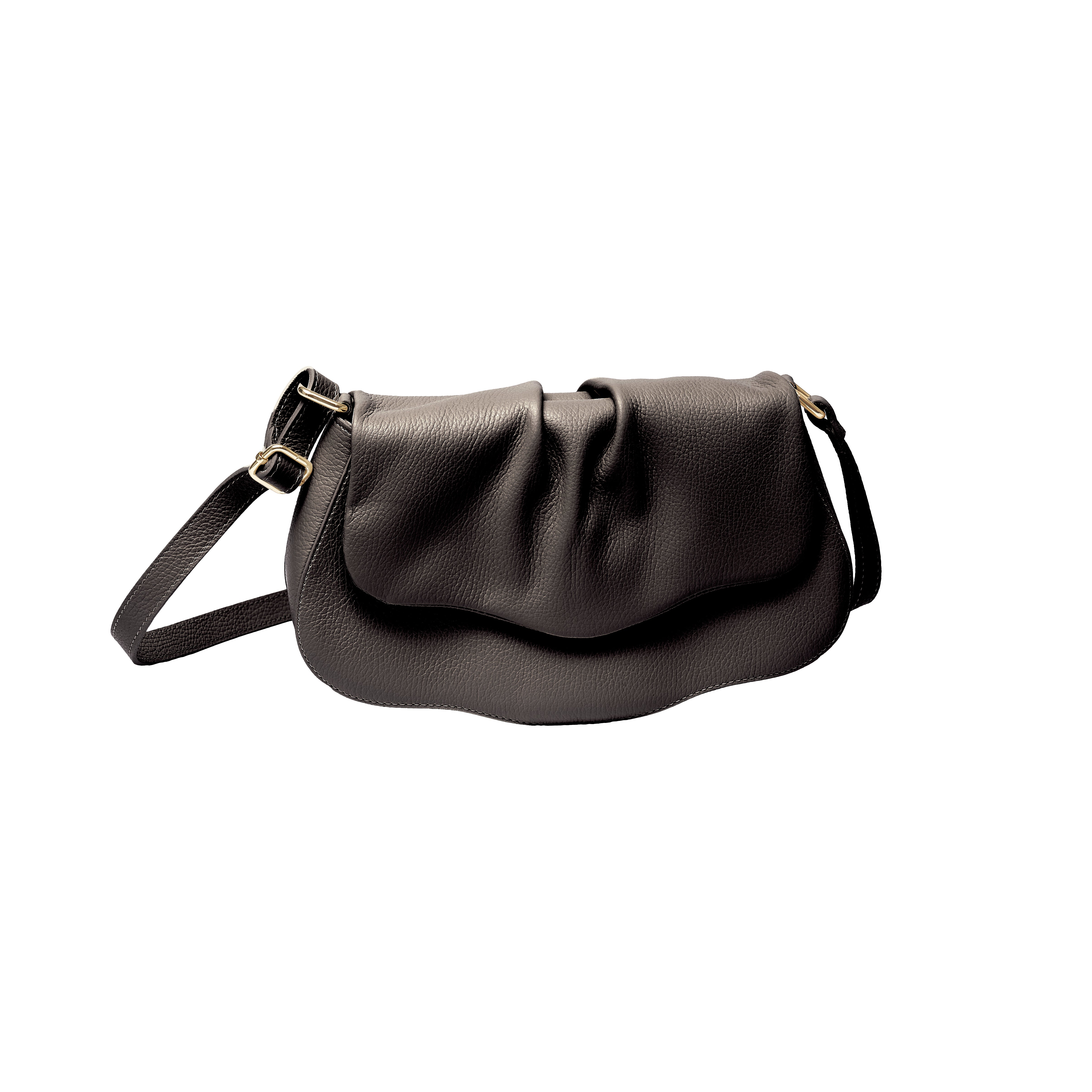BLACK LEATHER HANDBAG