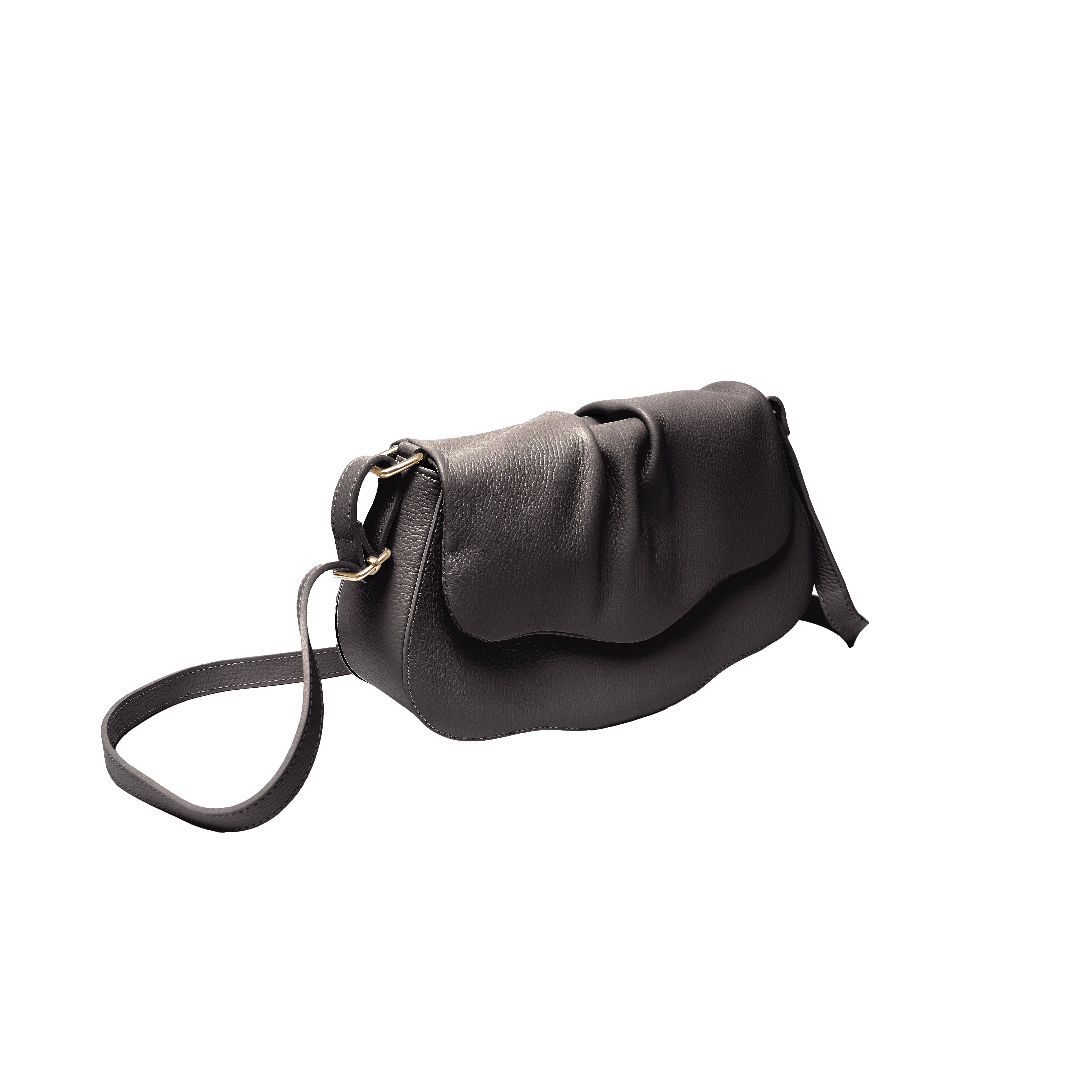 BLACK LEATHER HANDBAG