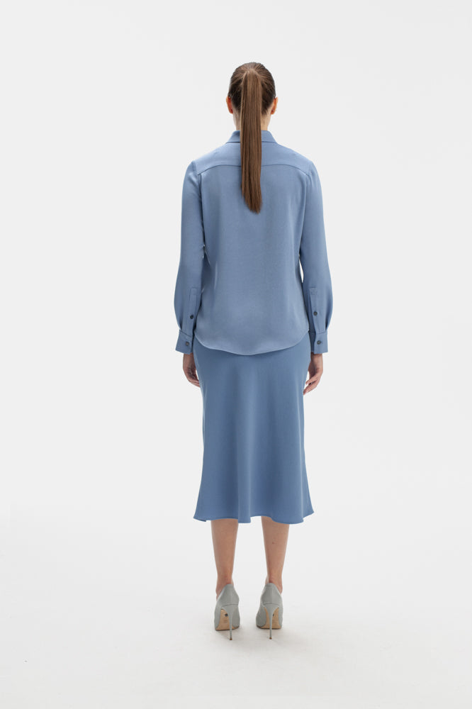 MIDI LENGTH SKIRT IN BLUE